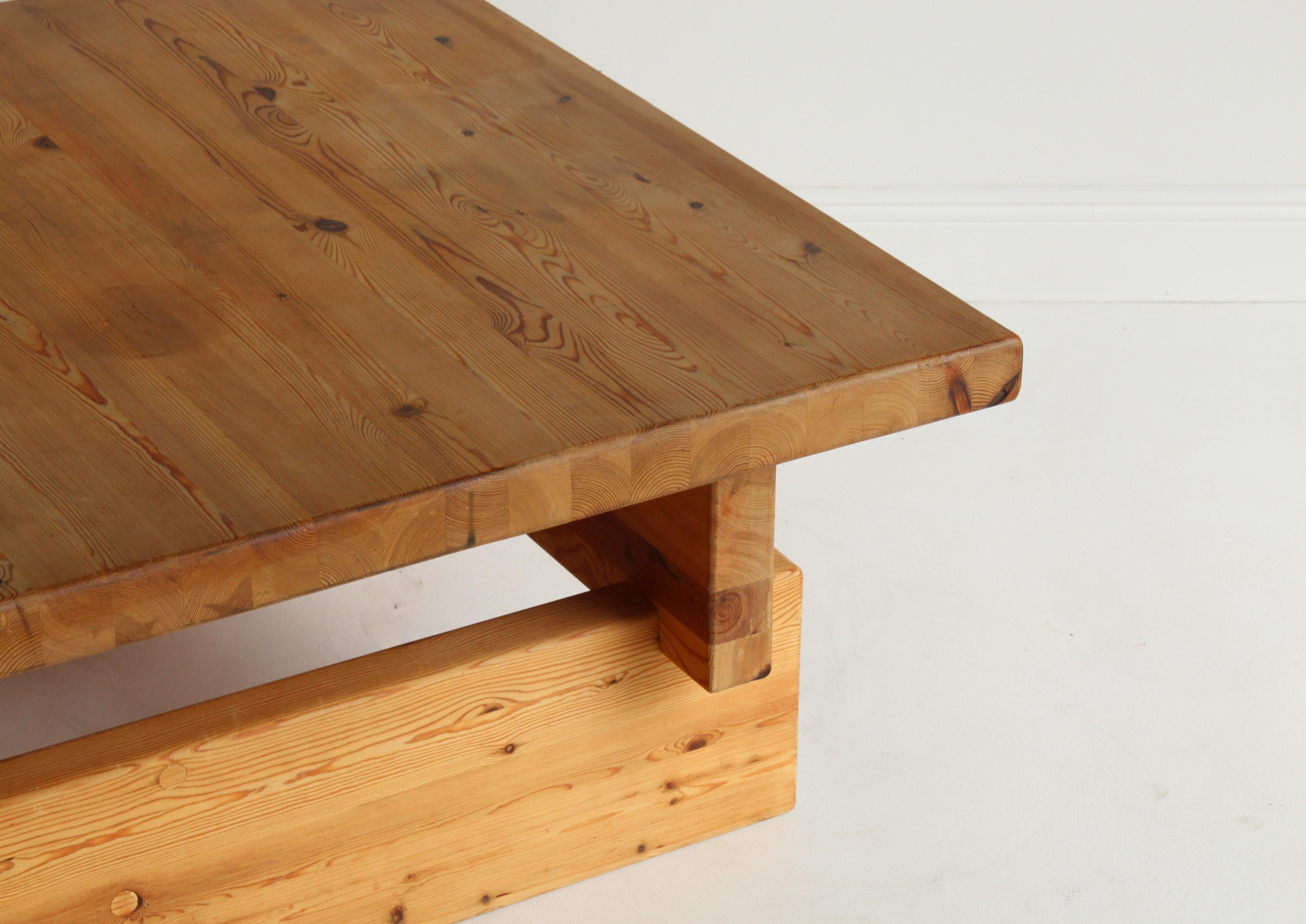 Scandinavian Modern Roland Wilhelmsson, Modernist Coffee Table, Solid Pine, 1960s Sweden