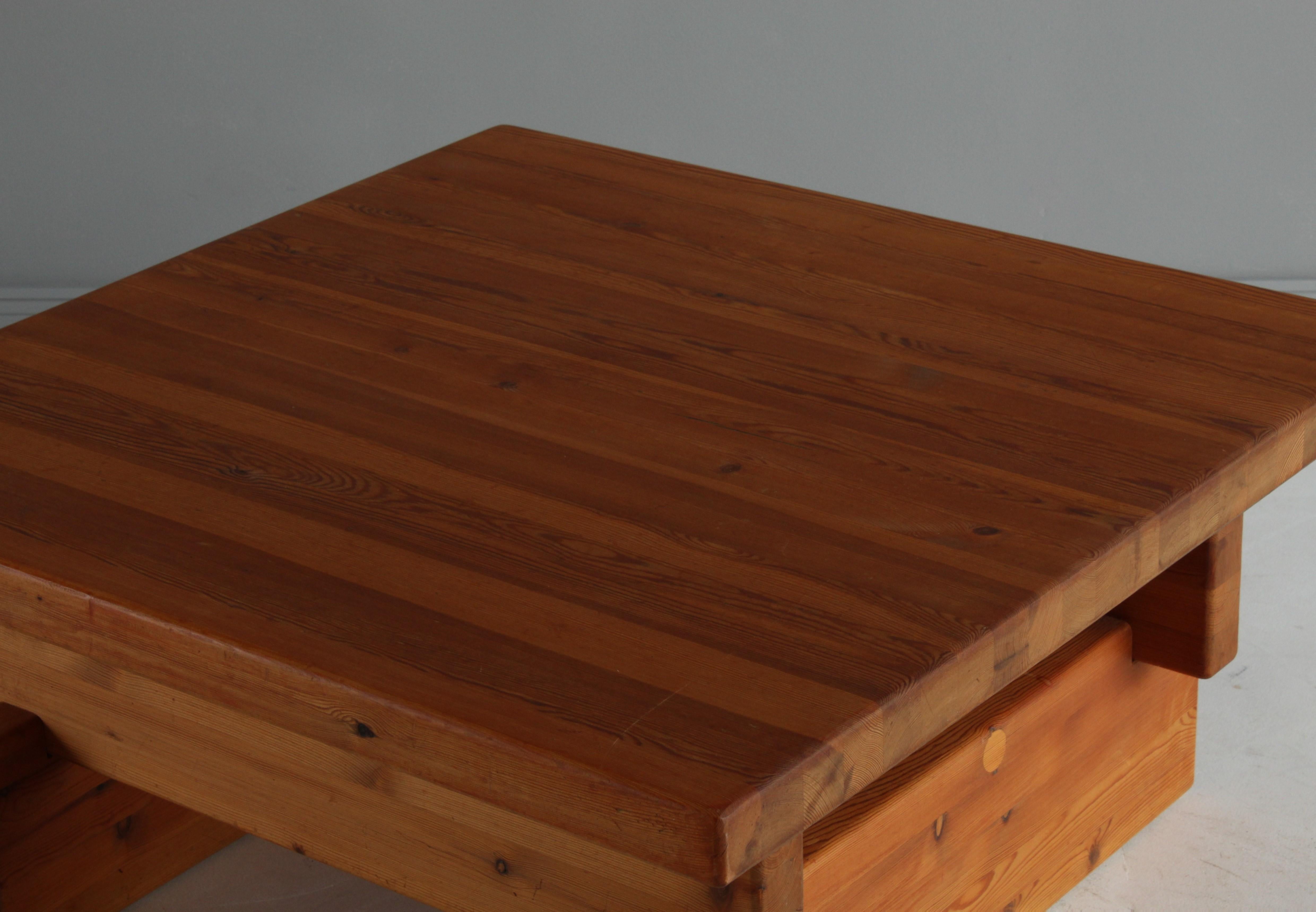 Swedish Roland Wilhelmsson (attributed) Coffee Table, Solid Pine, 1960s, Sweden