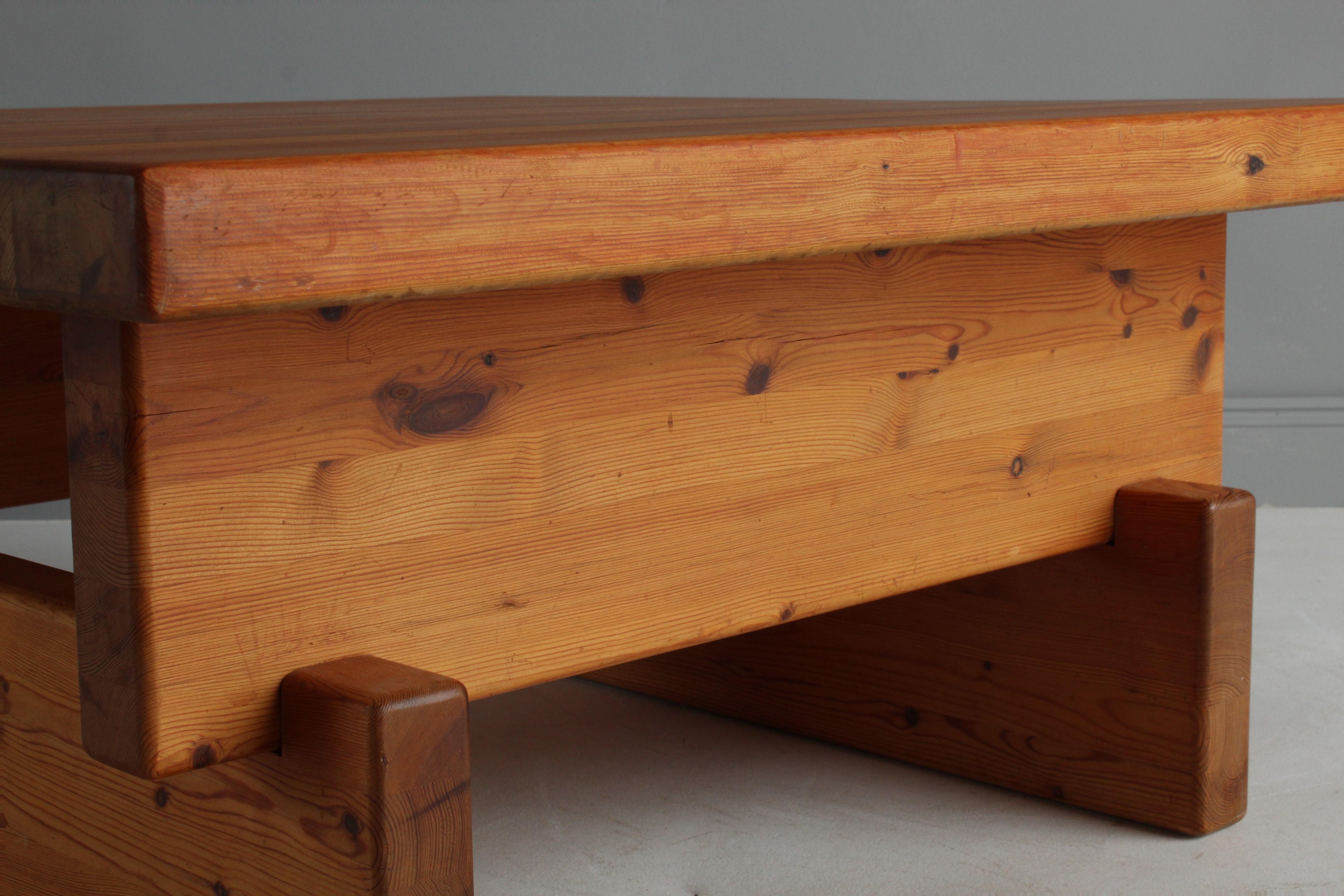 Mid-20th Century Roland Wilhelmsson (attributed) Coffee Table, Solid Pine, 1960s, Sweden