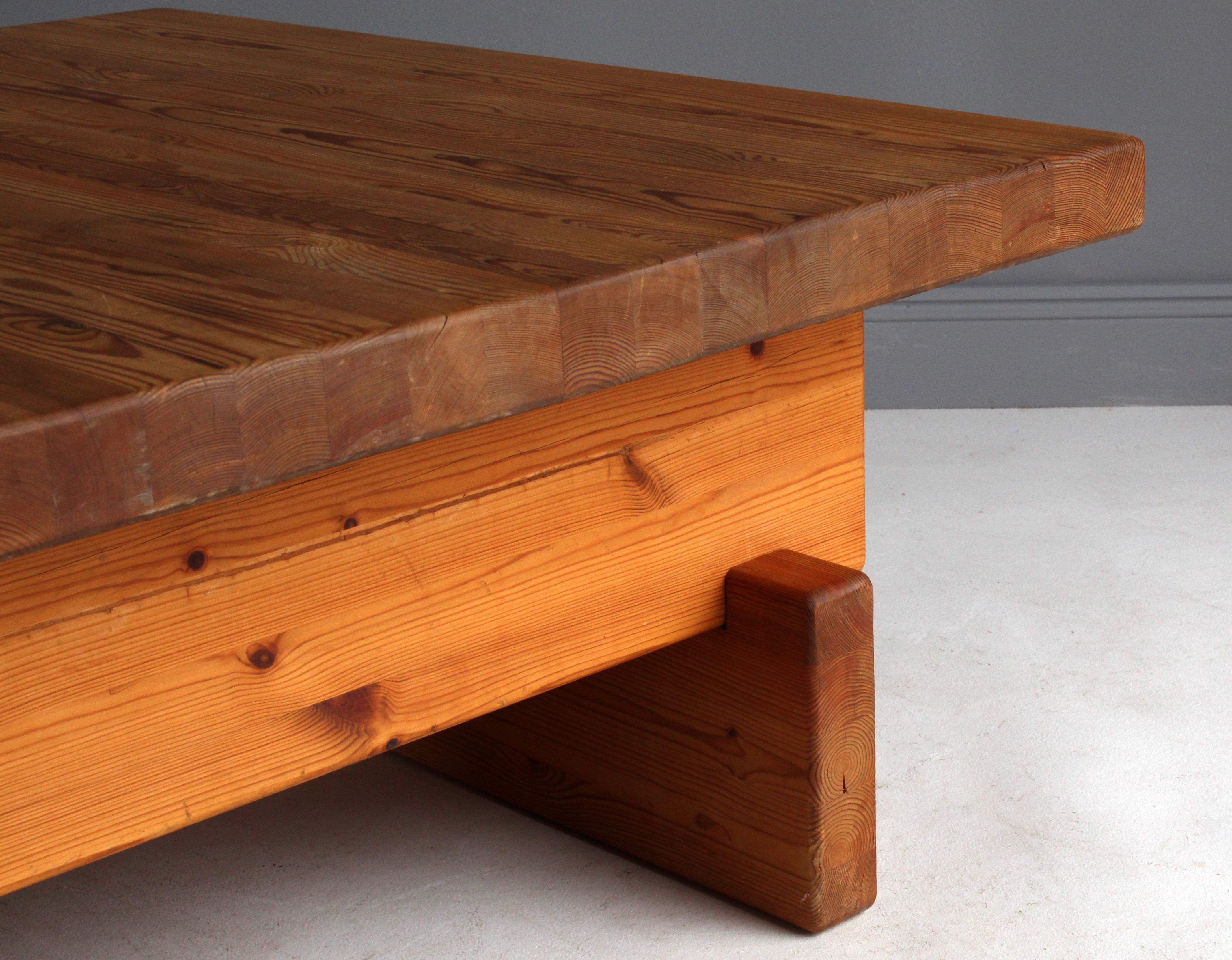 Roland Wilhelmsson (attributed) Coffee Table, Solid Pine, 1960s, Sweden In Good Condition In High Point, NC