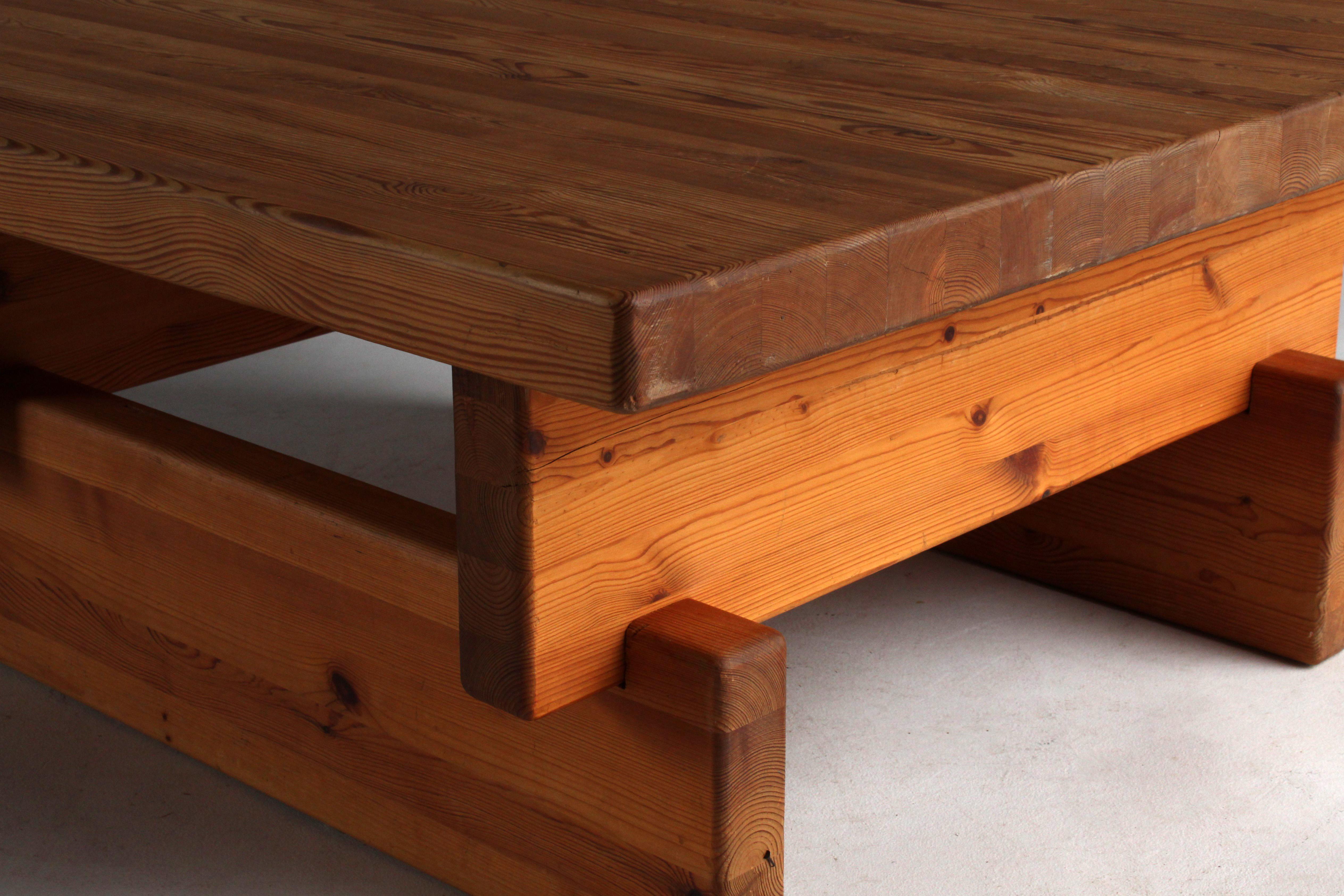 Mid-20th Century Roland Wilhelmsson (attributed) Coffee Table, Solid Pine, 1960s, Sweden