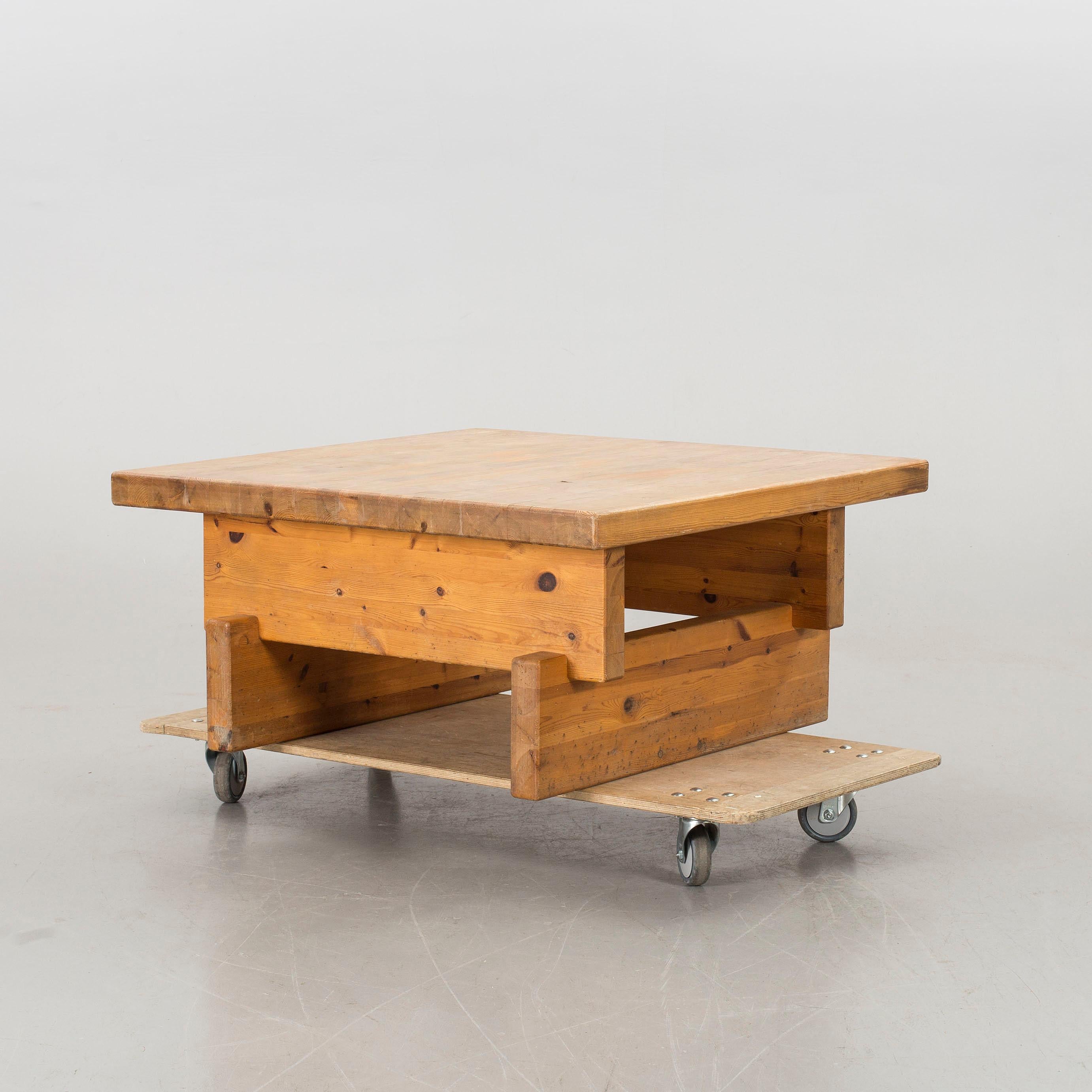 Swedish Roland Wilhelmsson(attributed), Modernist Coffee Table, Solid Pine, Sweden, 60s  For Sale