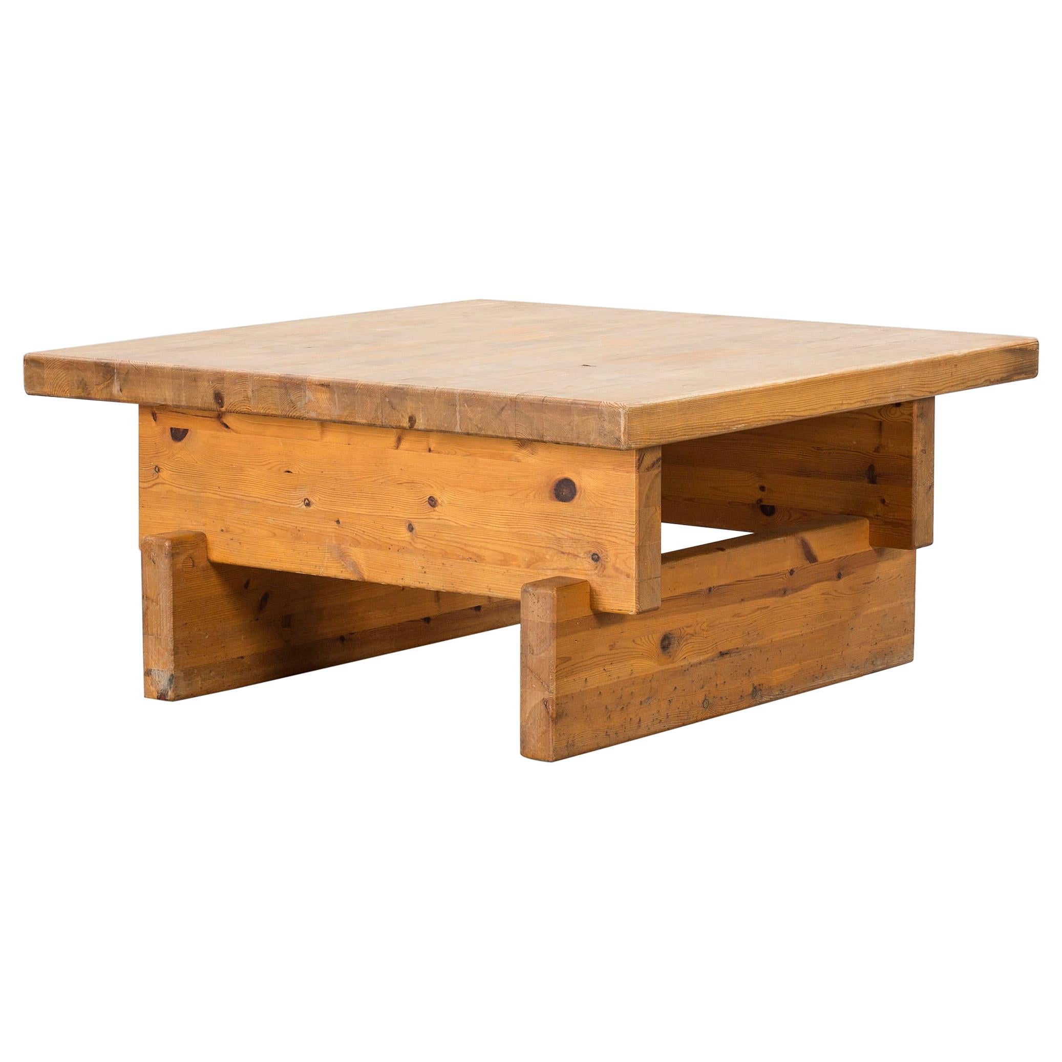 Roland Wilhelmsson(attributed), Modernist Coffee Table, Solid Pine, Sweden, 60s  For Sale