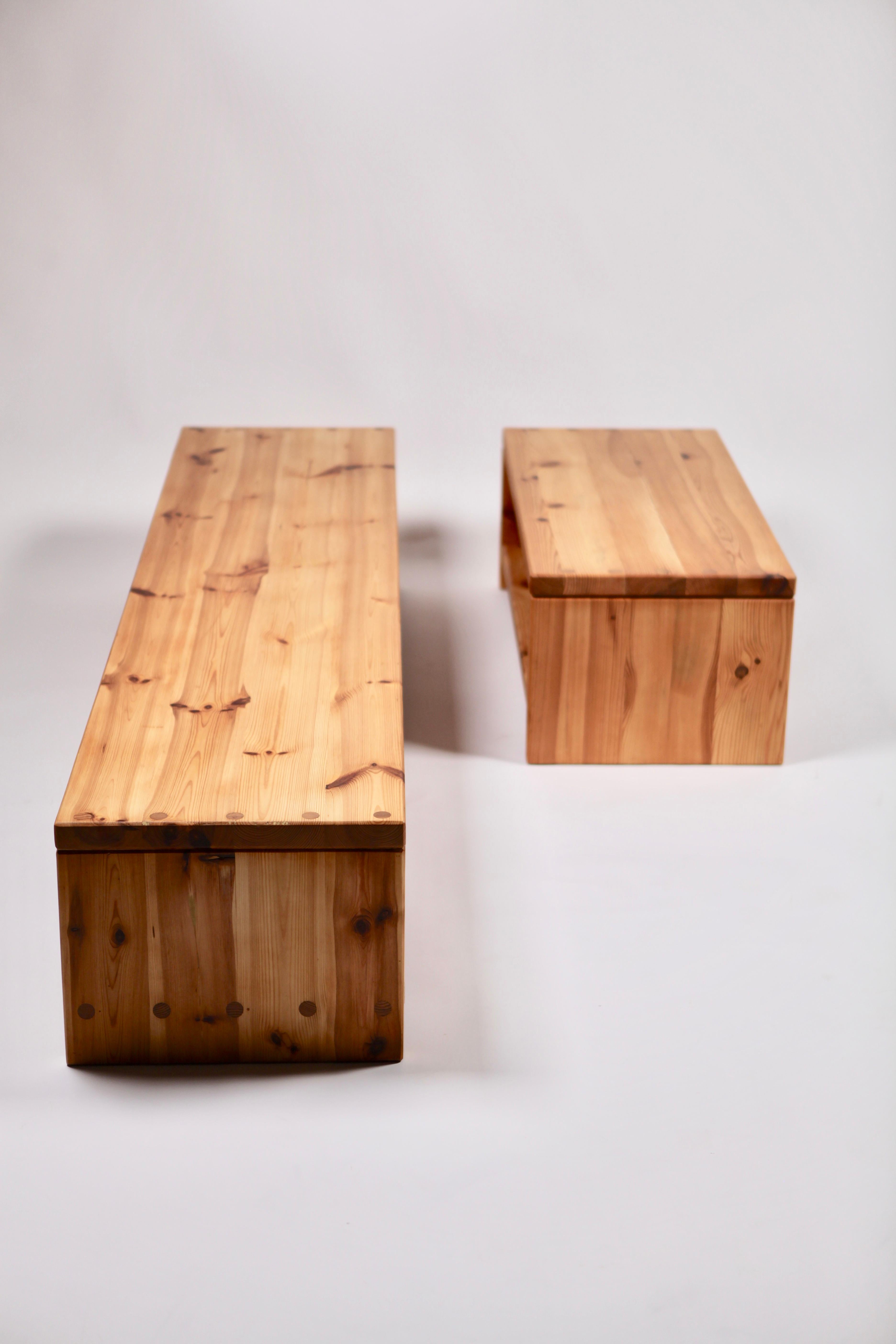 Swedish Roland Wilhelmsson, Pair of Coffee Table in Pine, Sweden, 1970s