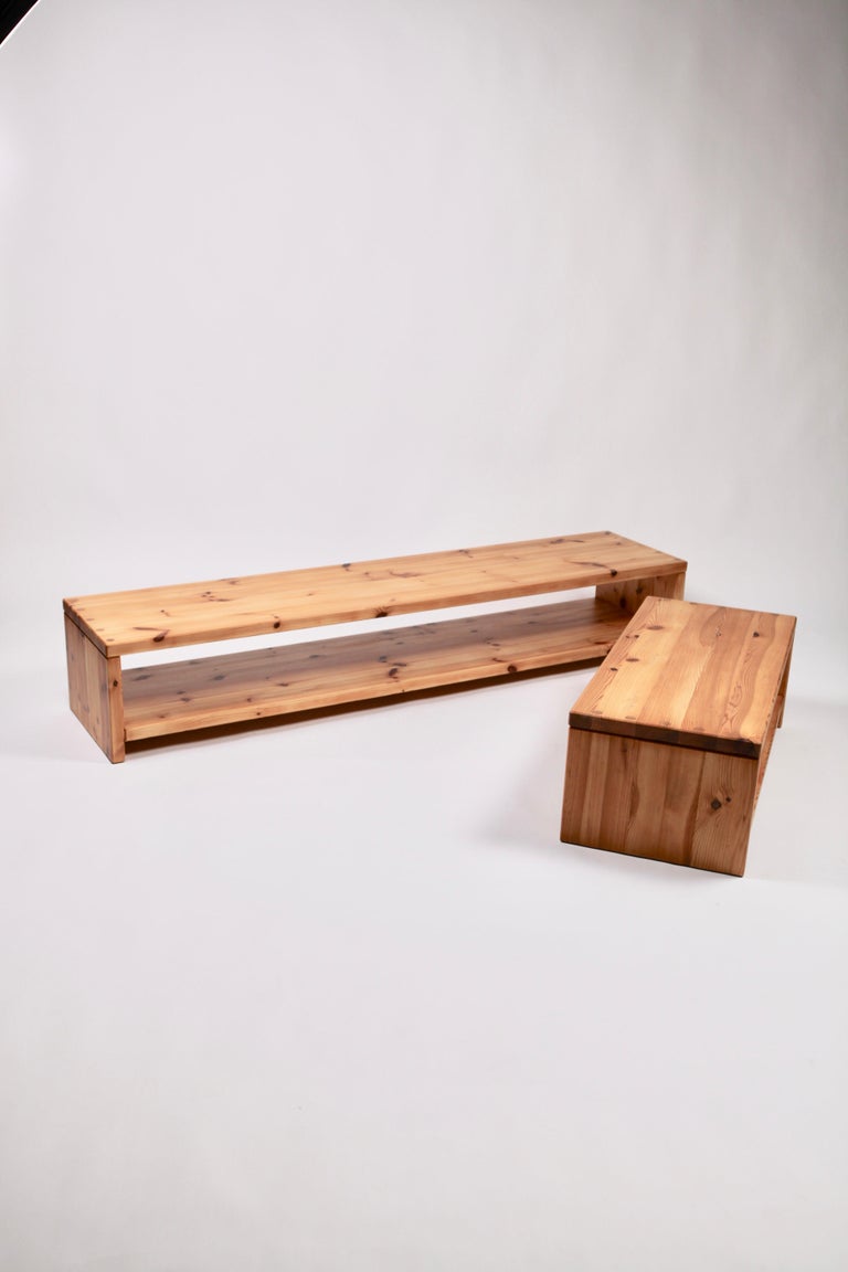 Roland Wilhelmsson, Pair of Coffee Table in Pine, Sweden, 1970s For Sale 1