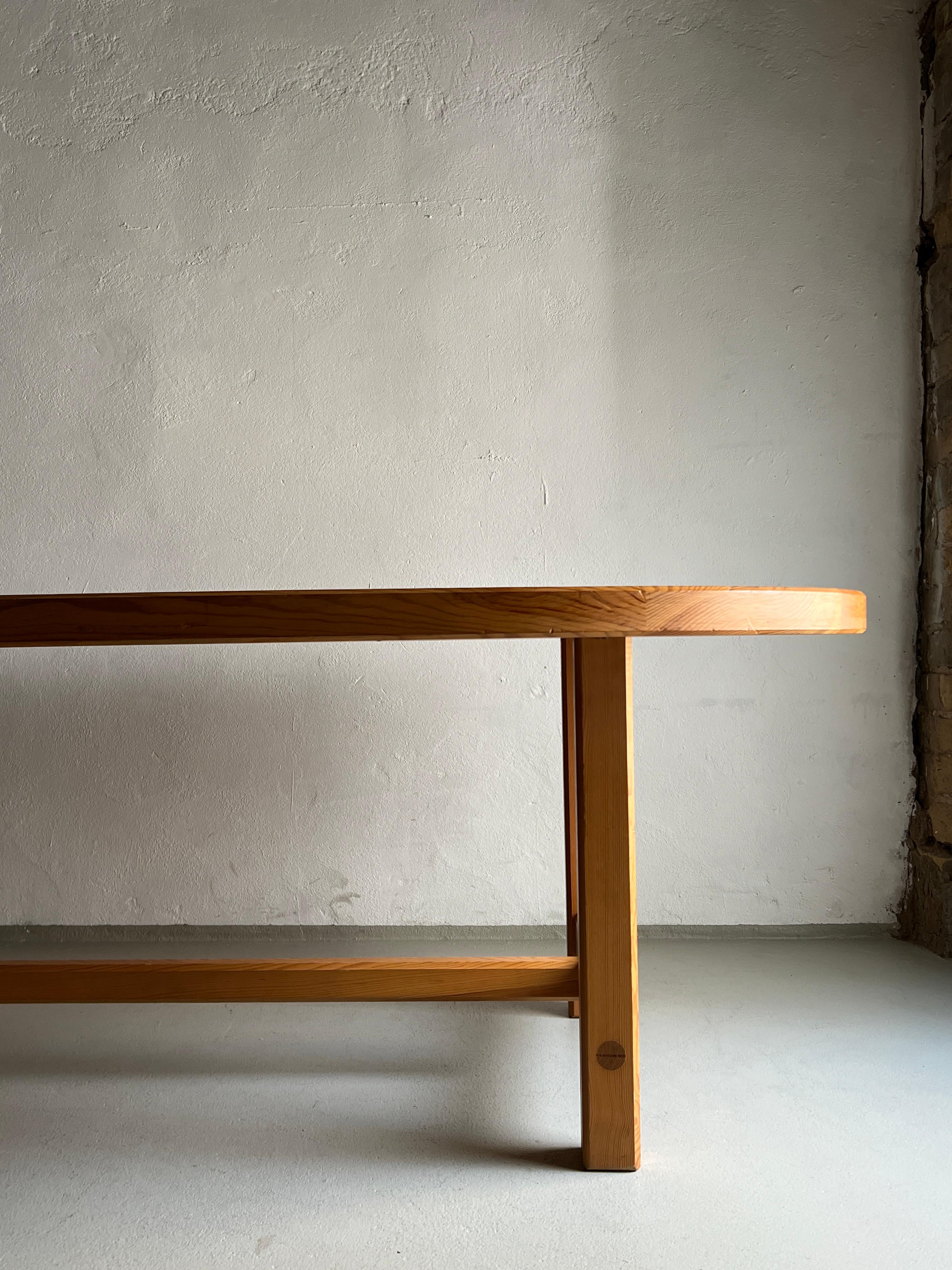 Scandinavian Modern Roland Wilhelmsson Pine Oval Dining Table, 1970s For Sale