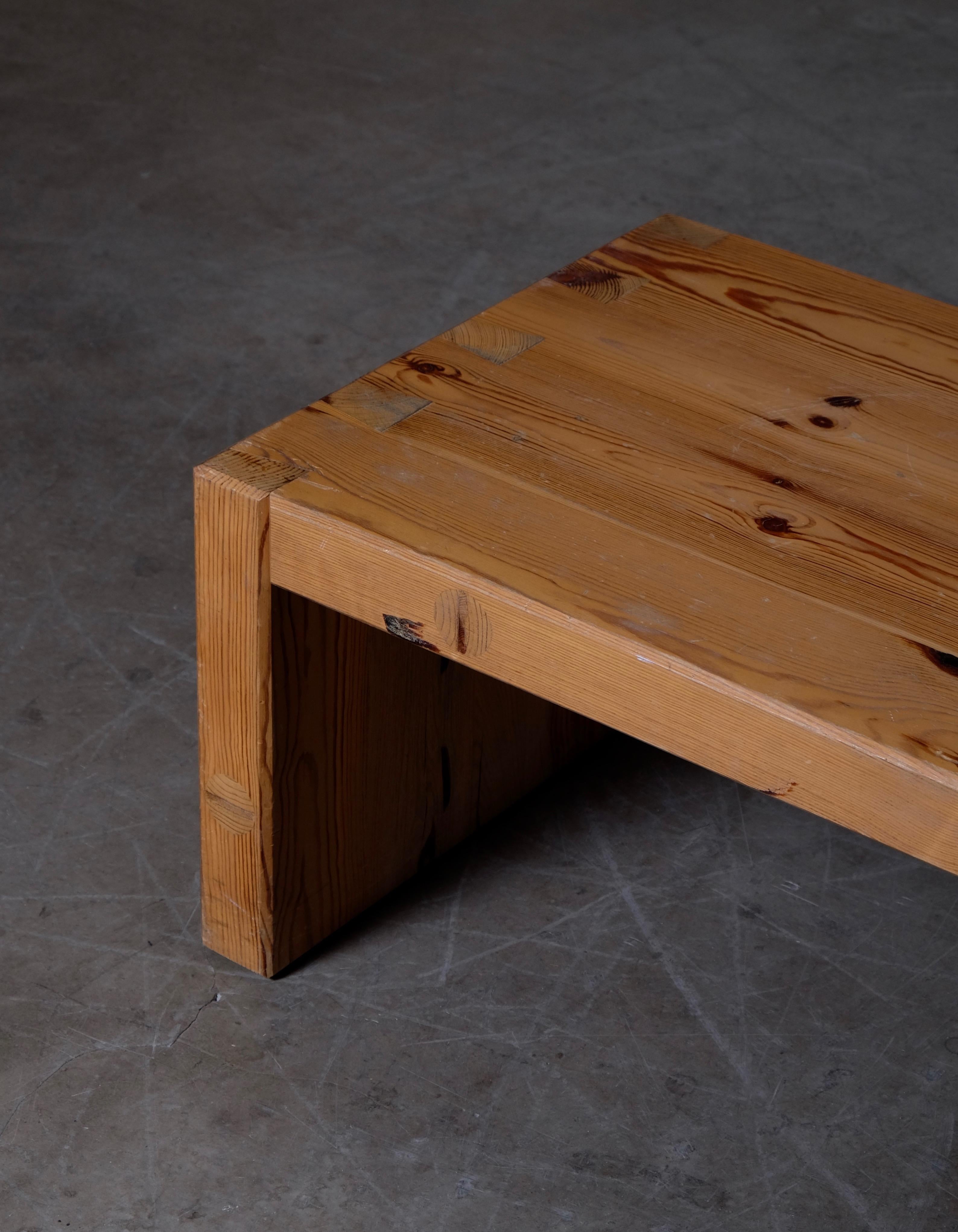 Roland Wilhelmsson Table / Bench in Pine, Produced in Sweden, 1973 For Sale 1