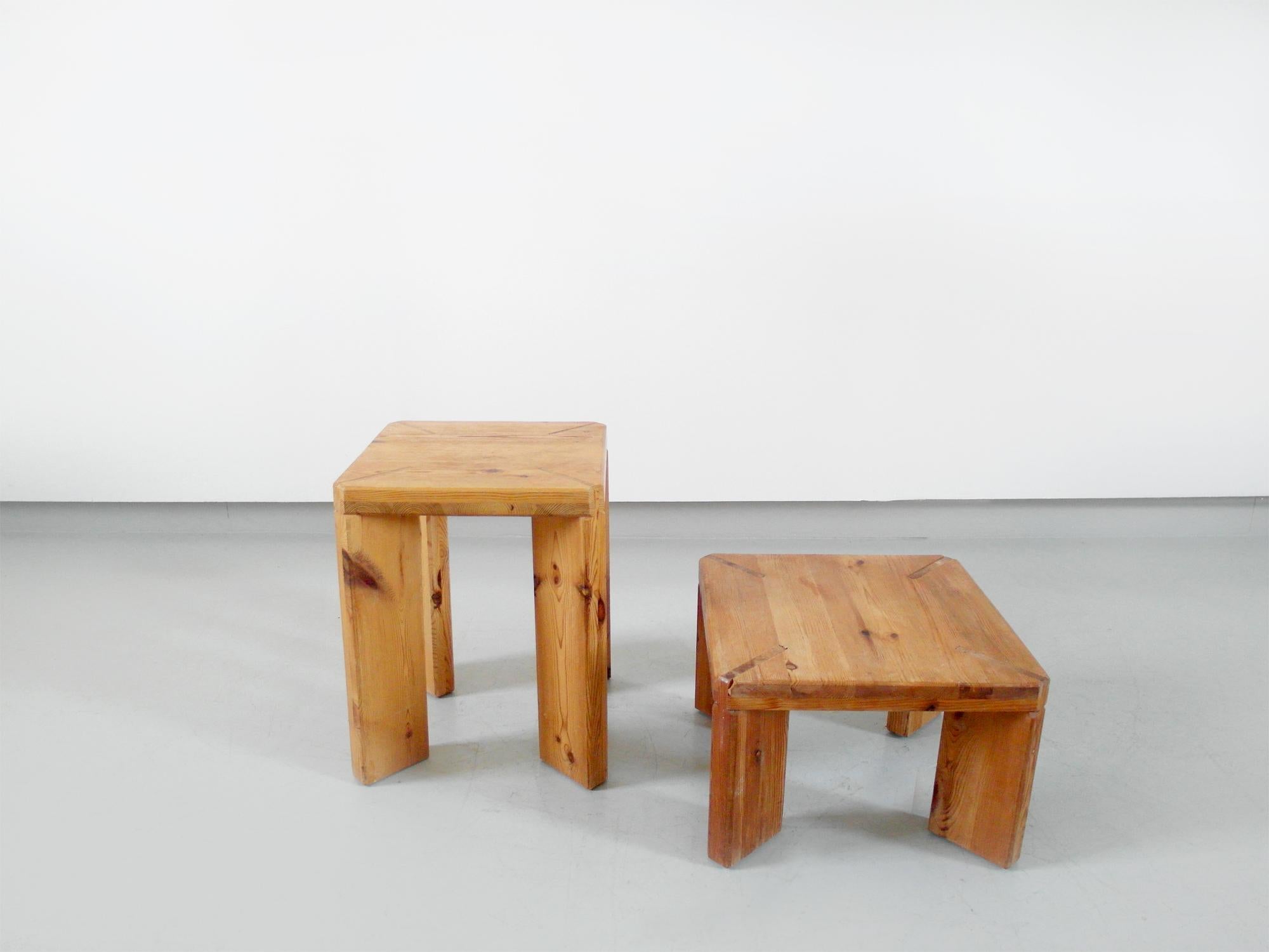 Mid-Century Modern Roland Wilhelmsson, Unique Pair of Signed Stools, Studio of Artist 1965 and 1970 For Sale