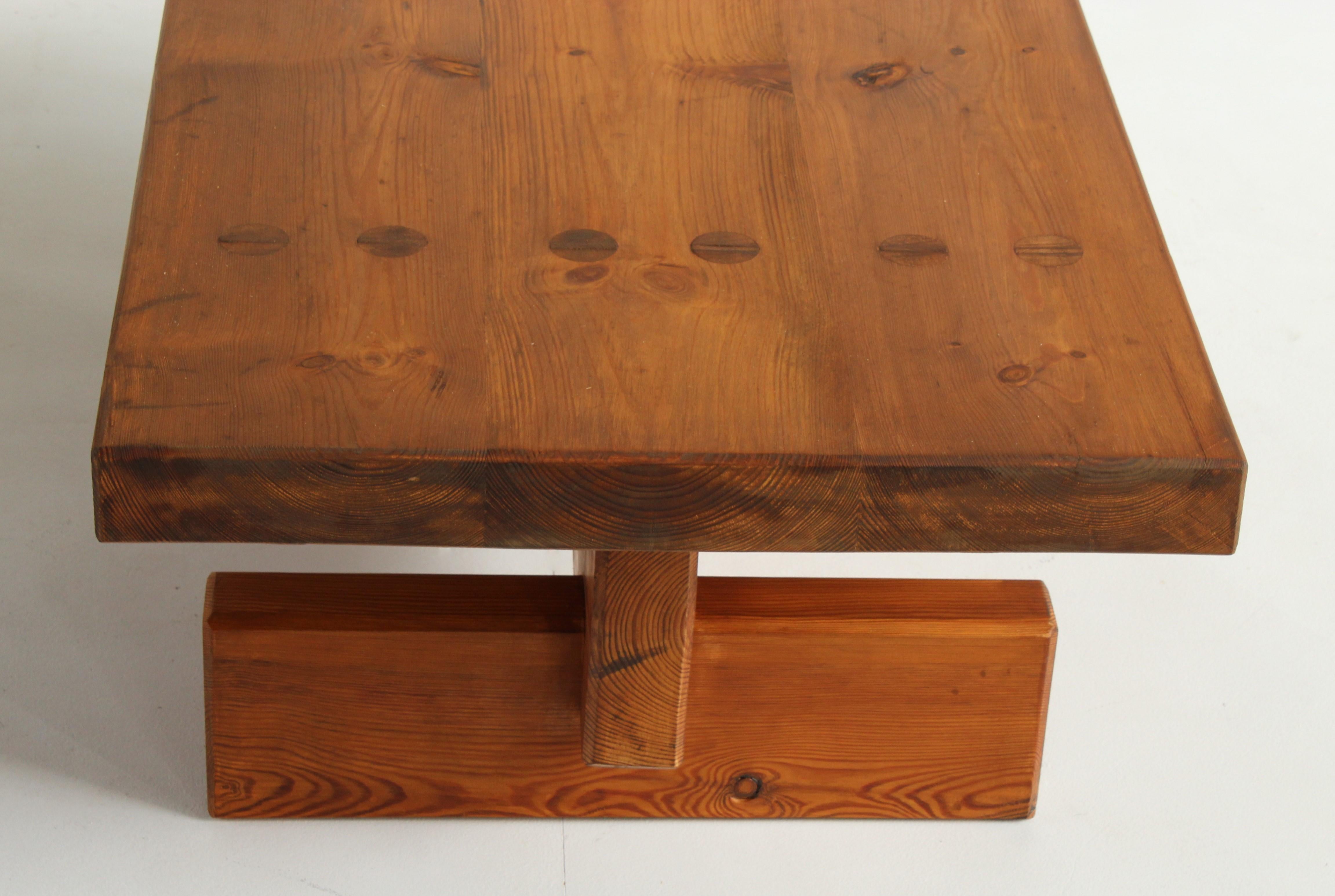 Roland Wilhelmsson, Unique Signed Coffee Table, Pine, Studio of Artist 1968 5