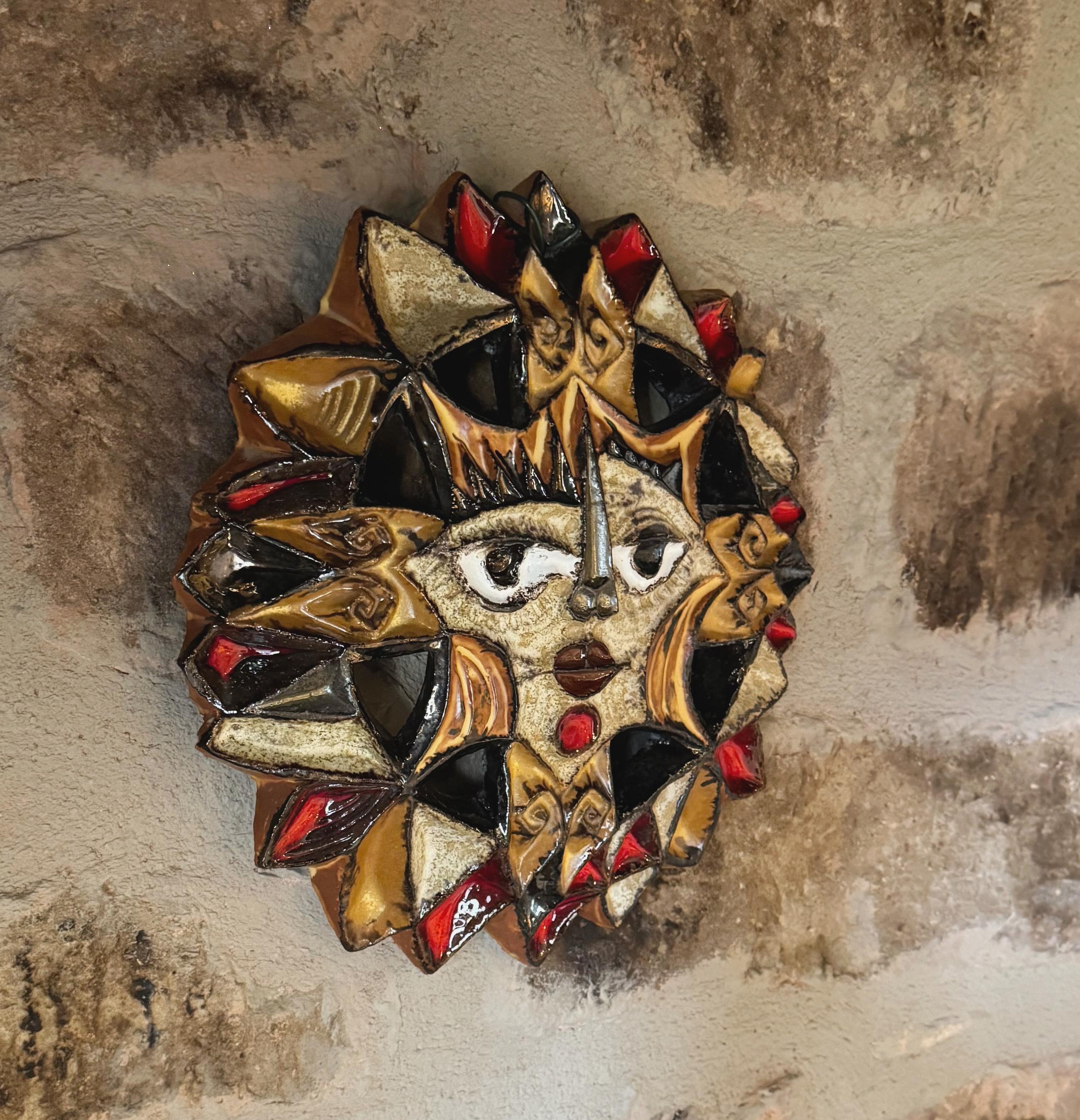 Roland ZOBEL Wandskulptur aus glasierter Terrakotta, 1970er Jahre (Ende des 20. Jahrhunderts) im Angebot