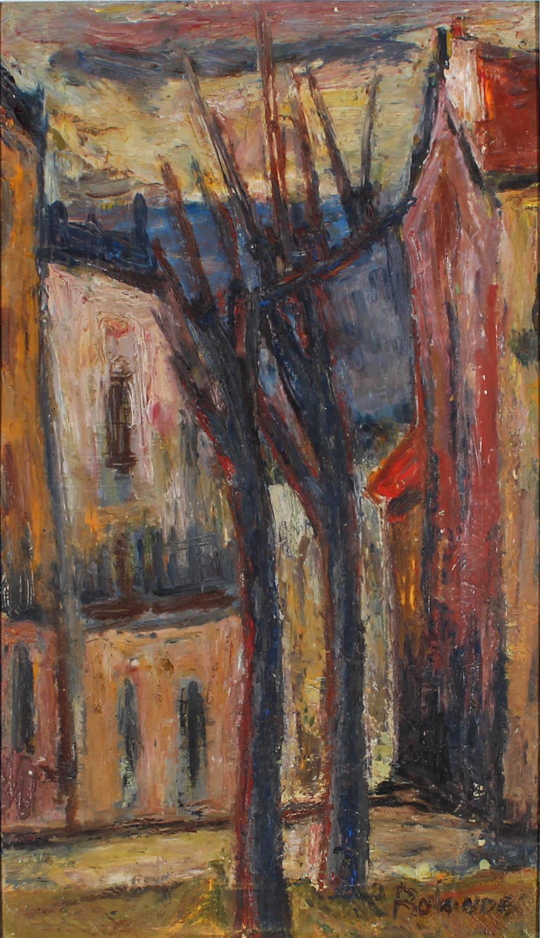 Rolande – Französische Schule des 20. Jahrhunderts, Öl, Moyen Streets 1