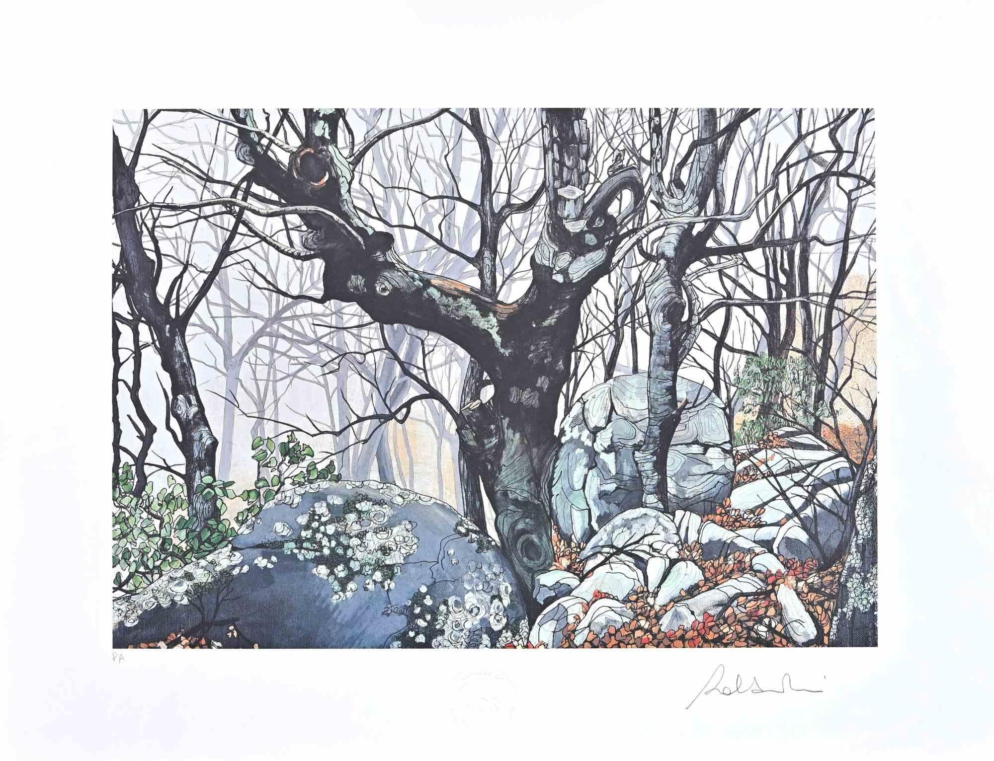 Rolandi (Maurizio Coccia) Figurative Print - In The Forest - Screen Print by Rolandi - 1980s