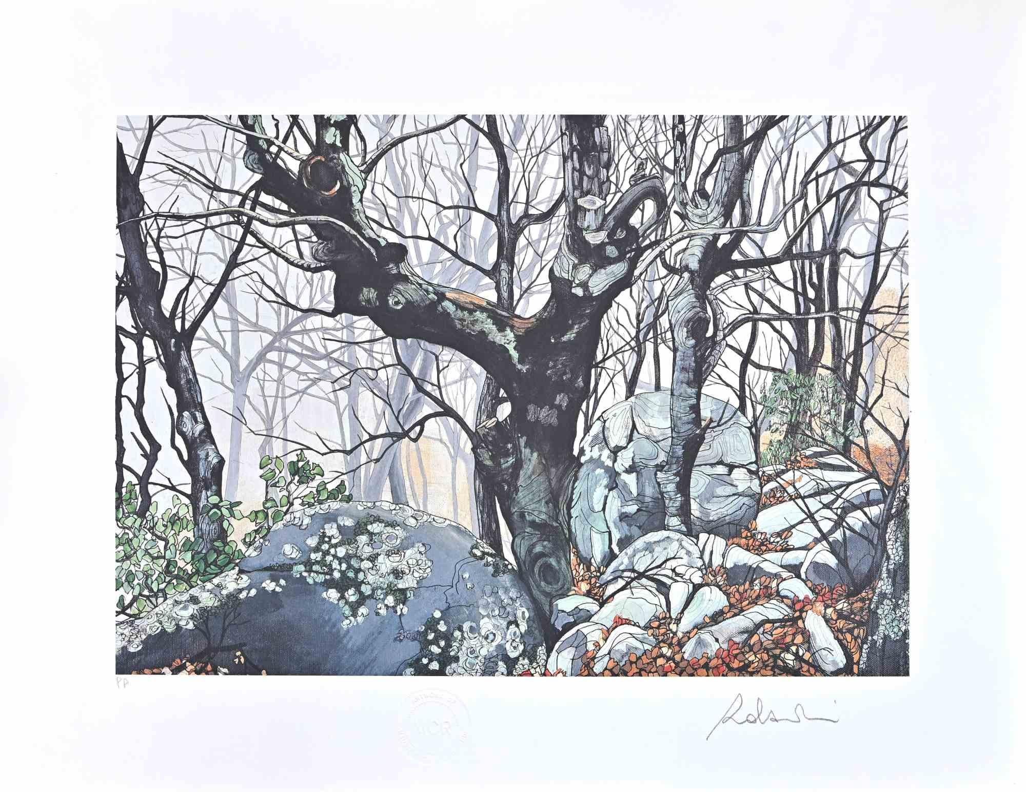 Rolandi (Maurizio Coccia) Figurative Print - In The Forest - Screen Print by Rolandi - 1980s