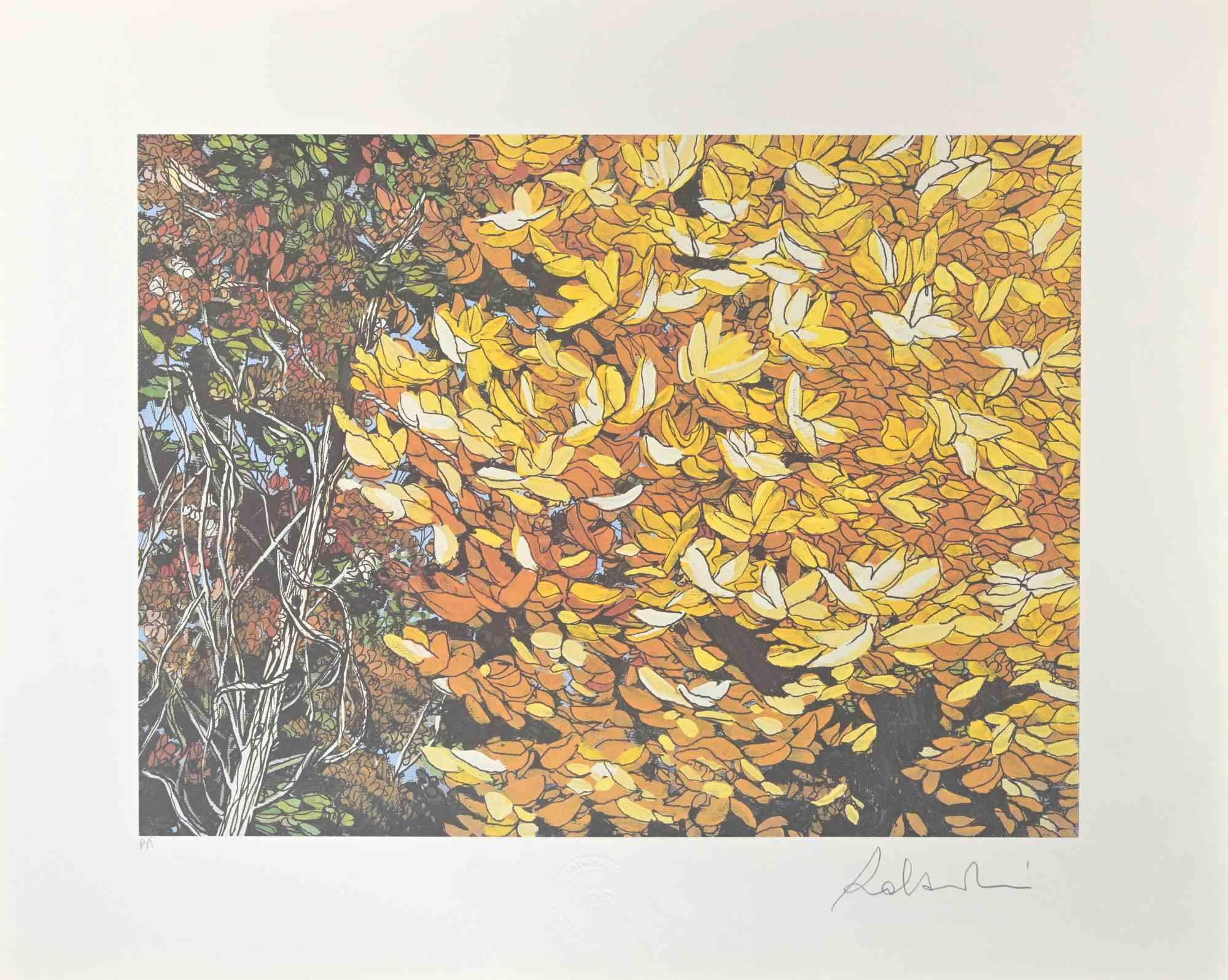 Figurative Print Rolandi (Maurizio Coccia) - Paysages d'automne - Sérigraphie de Rolandi - années 1980