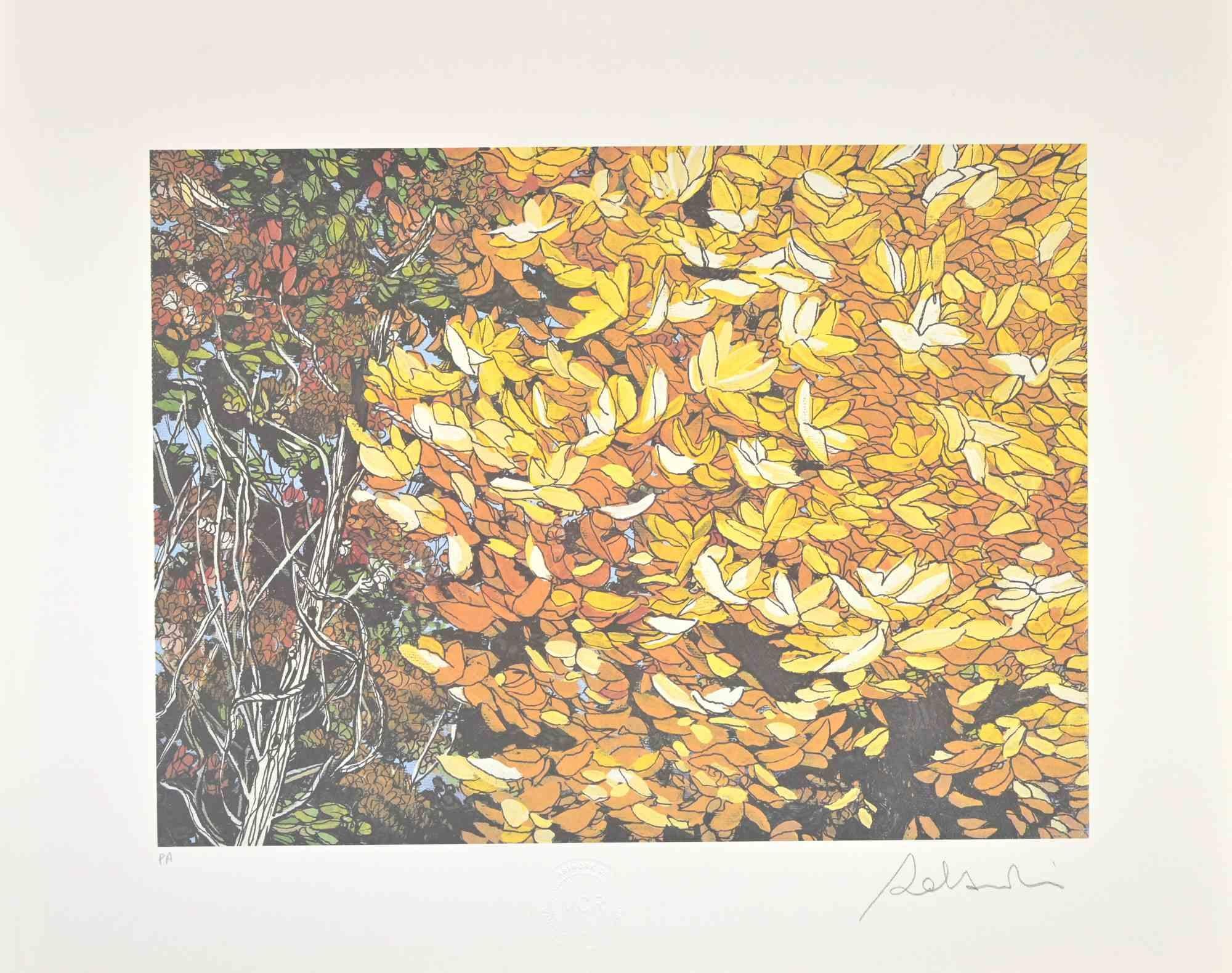 Rolandi (Maurizio Coccia) Landscape Print - Landscapes Of Autumn - Screen Print by Rolandi - 1980s