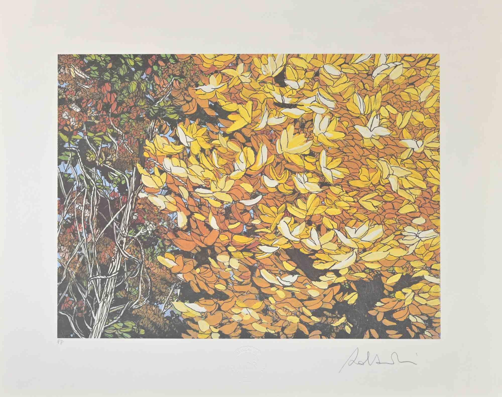 Rolandi (Maurizio Coccia) Landscape Print - Landscapes Of Autumn - Screen Print by Rolandi - 1980s