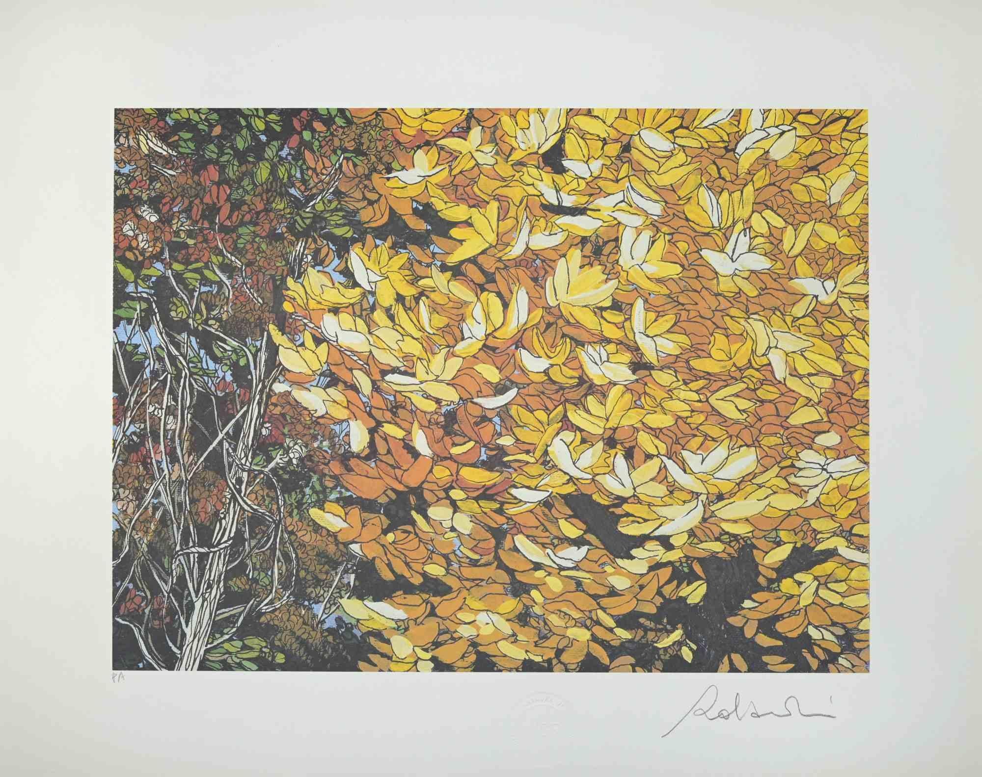 Rolandi (Maurizio Coccia) Landscape Print - Landscapes of Autumn - Screen Print by Rolandi - 1980s