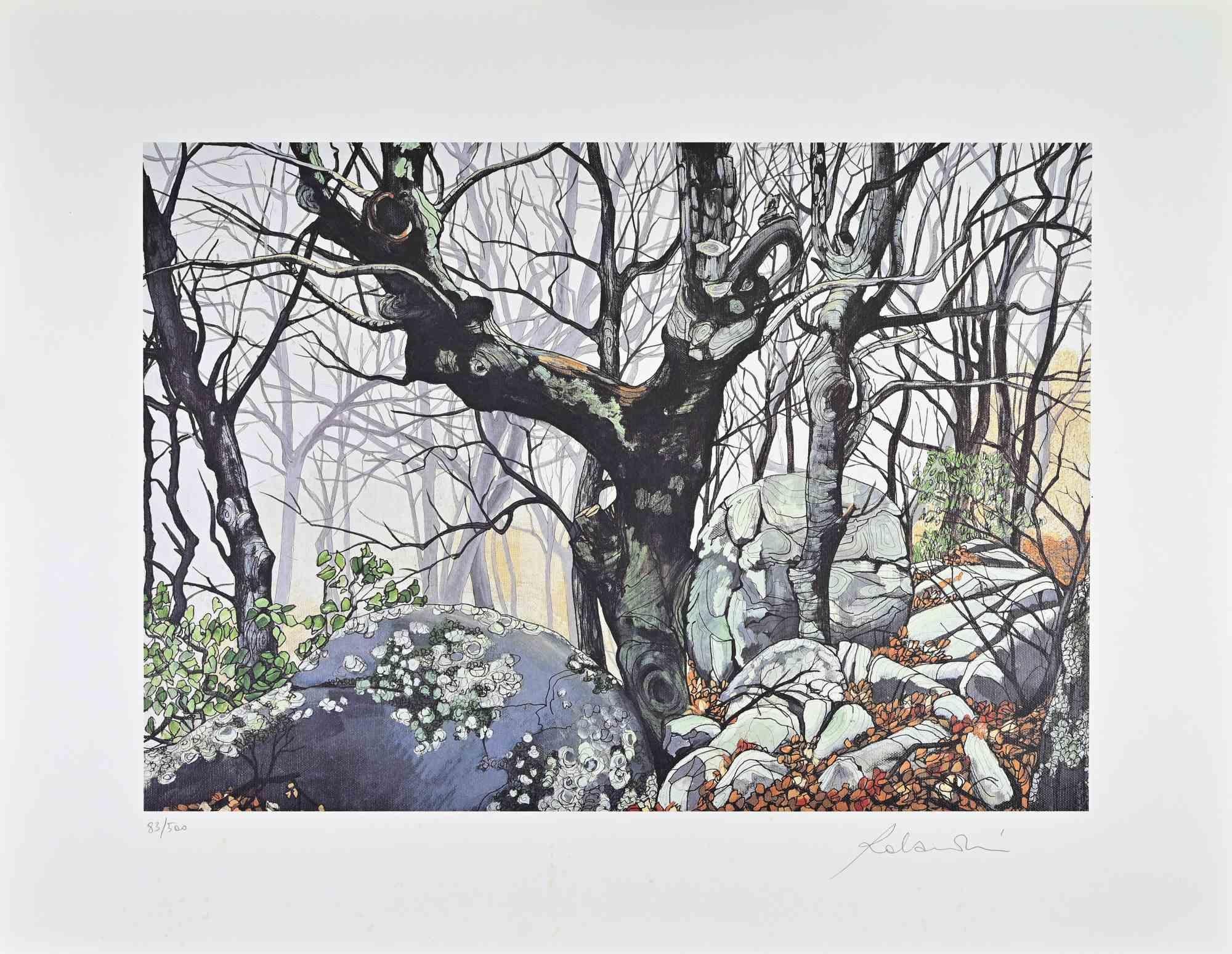 Magic Forest - Screen Print by Rolandi - 1970s