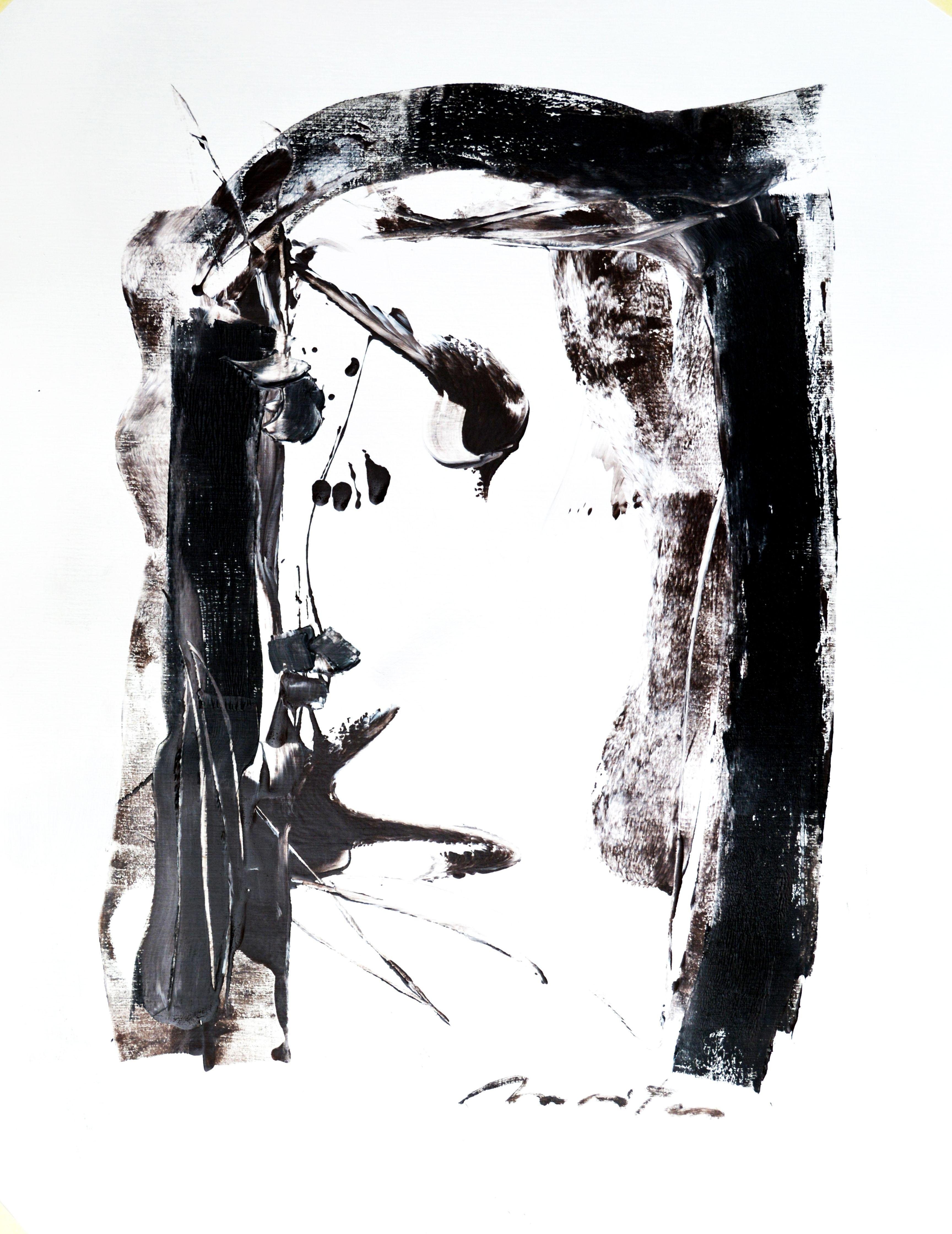 Mitgefühl, Gemälde, Öl auf Papier – Painting von Rolando Duartes