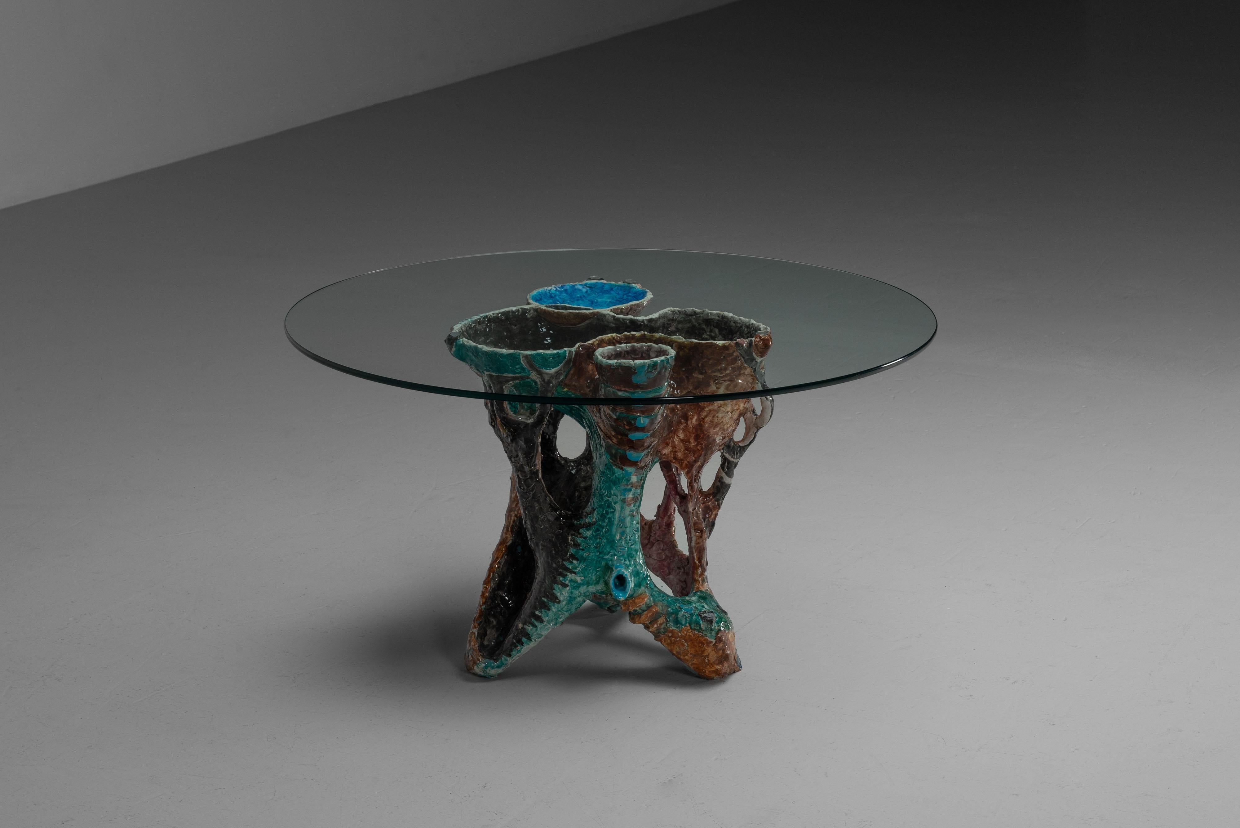 Mid-Century Modern Table basse Rolando Hettner fabriquée en Italie en 1950 en vente