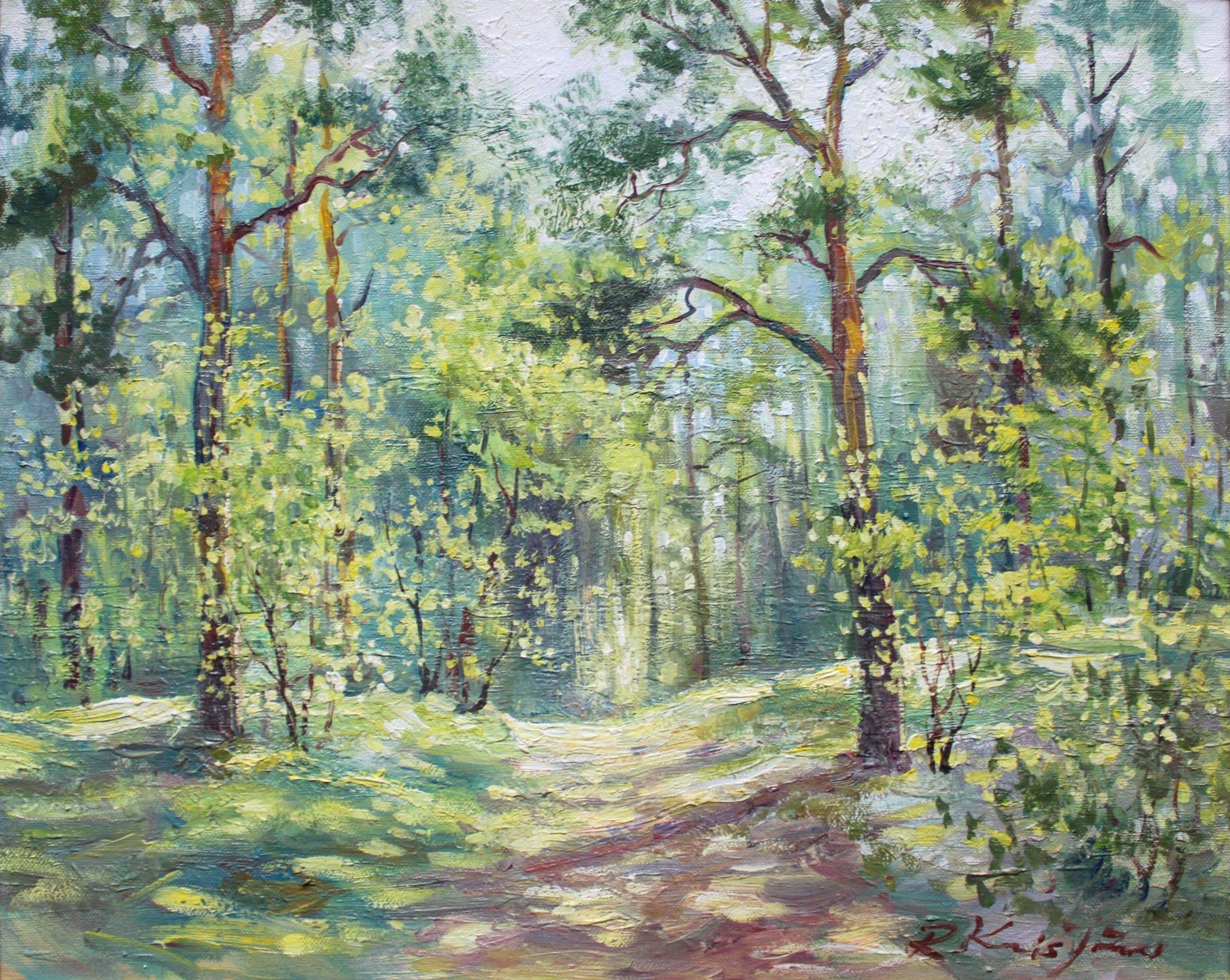 Landscape Painting de Rolands Krisjans - En el bosque