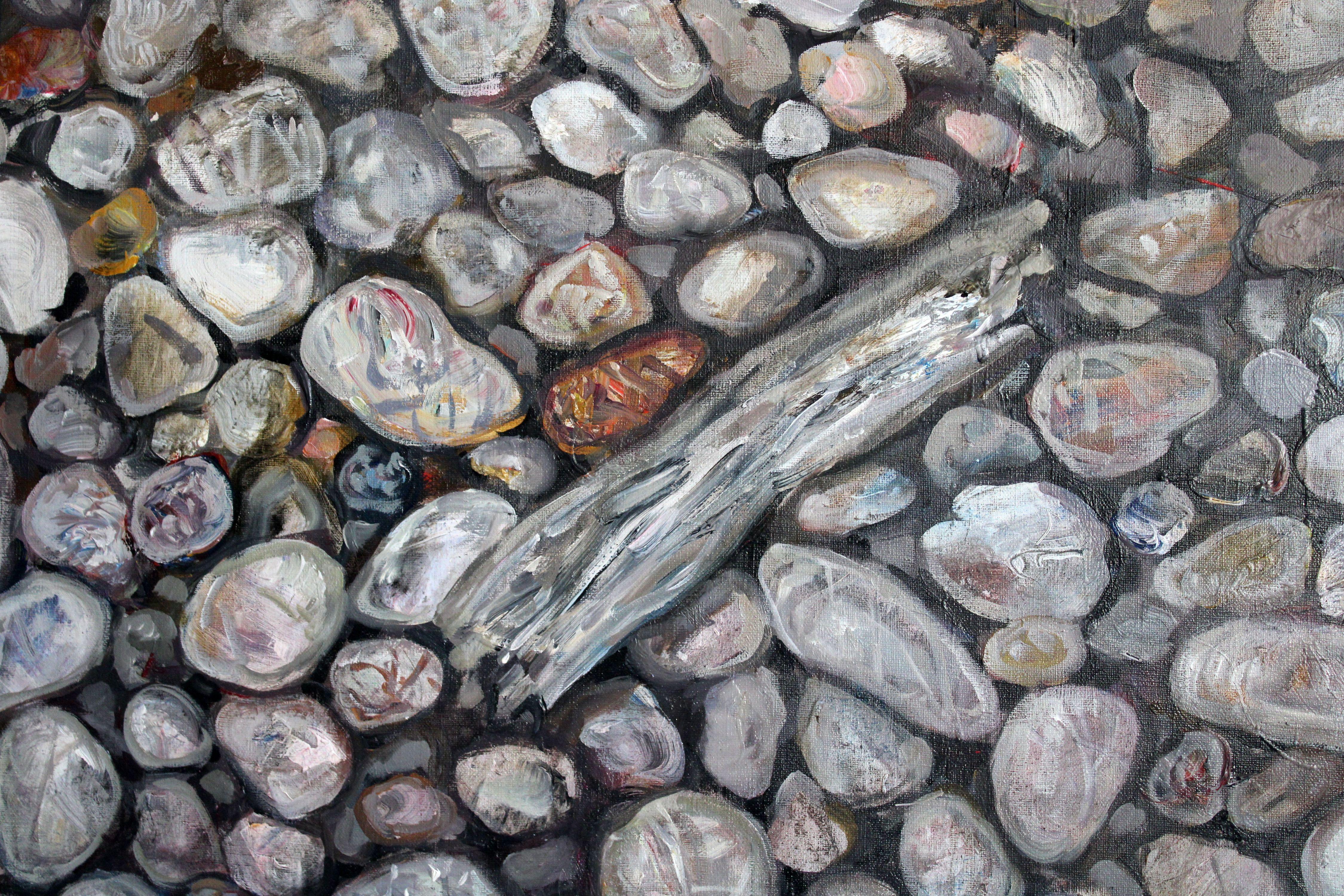 Rocks. 2023, canvas, oil, 75x90 cm - Realist Painting by Rolands Krisjans