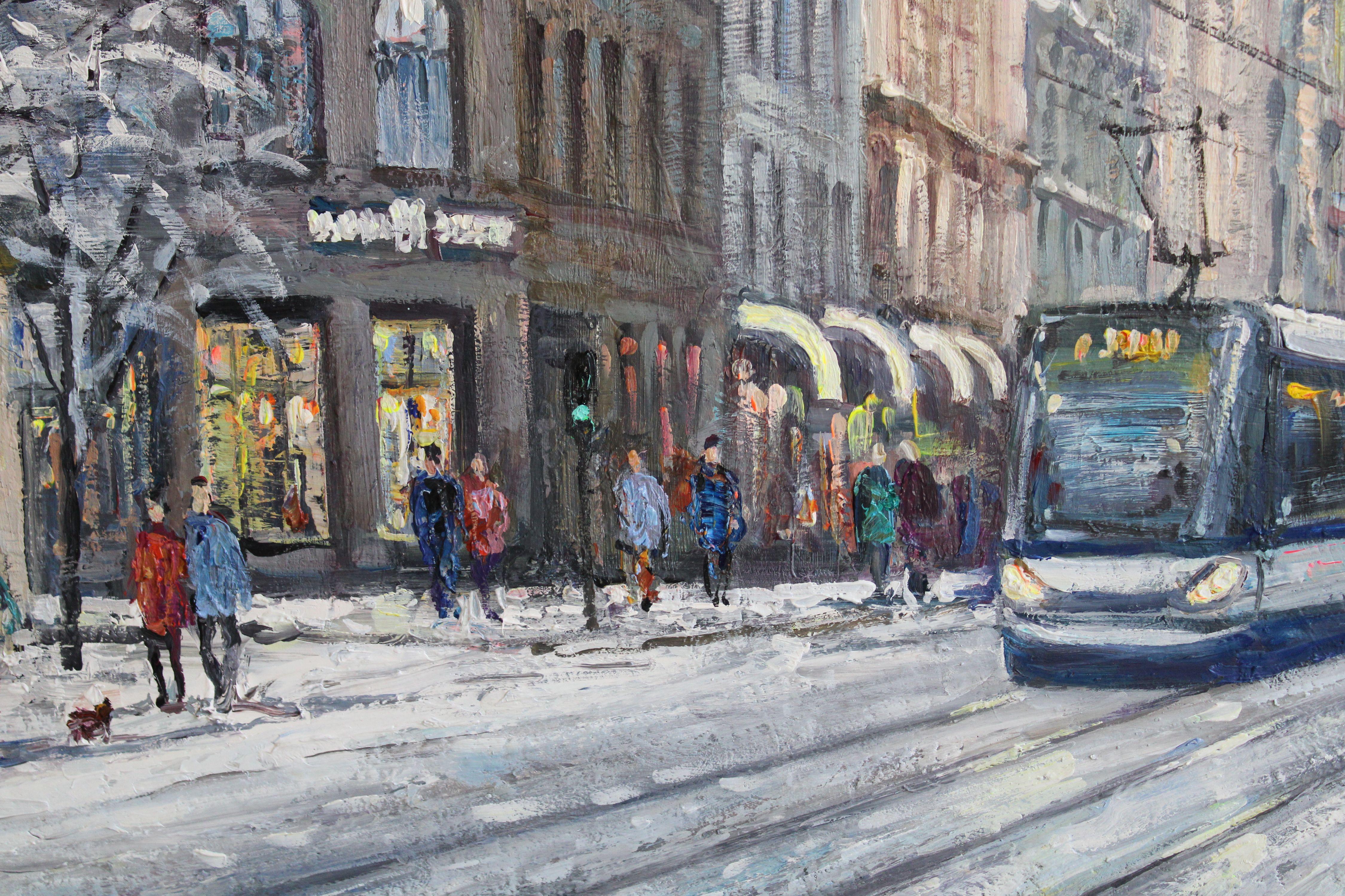 Winter on Barona Street. Oil on canvas, 73.5x85 cm
Rolands Krishjans (1966) 

In 1984 I finished J. Rozenthals art school in Riga.
In 1993 I graduated from Latvian Art Academy with degree in monumental and decorative painting under the management of