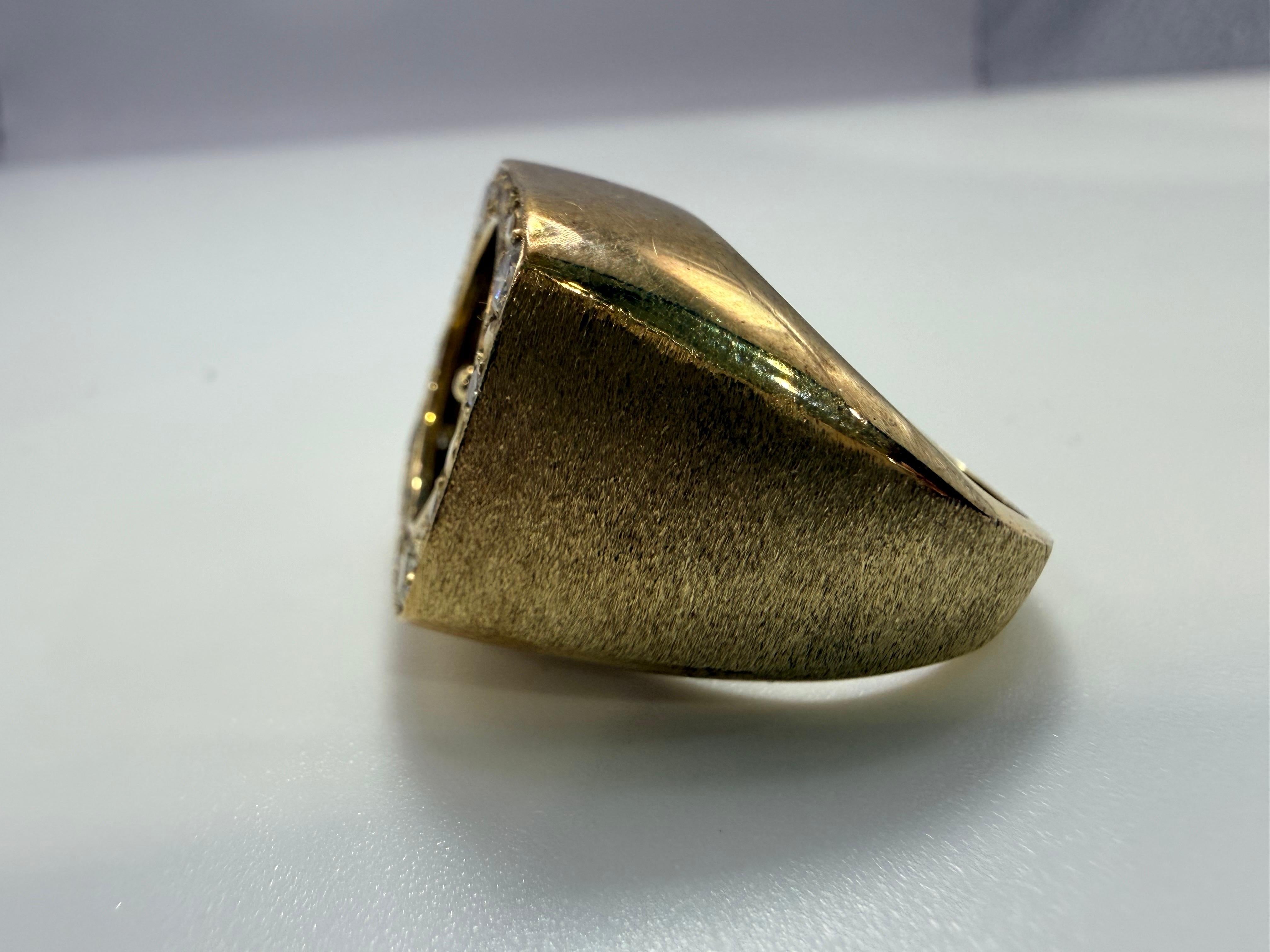 Bague Rolette diamant avec boule mobile TRÈS RARE Or jaune 14KT 28.11 grammes Unisexe en vente