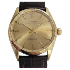 Rolex 1002 Oyster Perpetual 14k Gold Mens 1960s 34mm Vintage Automatic RA785B