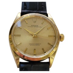 Rolex 1002 Oyster Perpetual 14k Gold Mens 1960s 34mm Vintage Automatic RA785B
