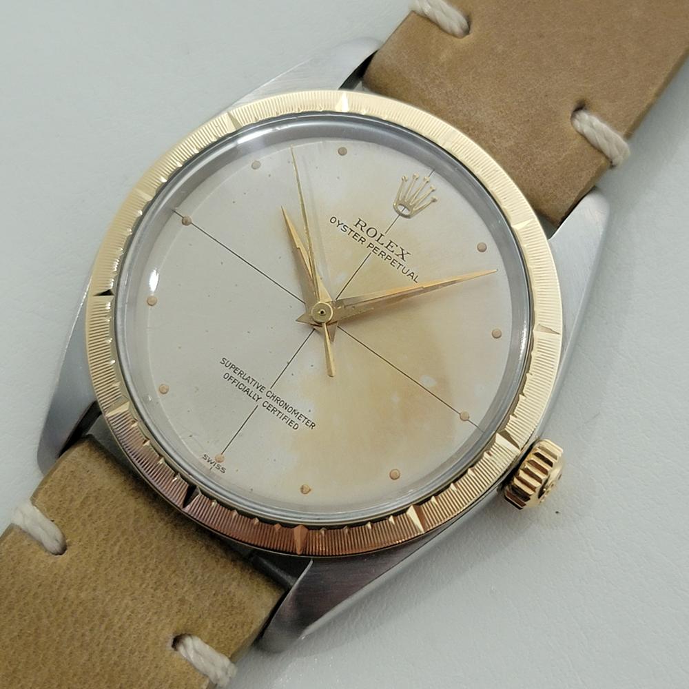 Rolex 1008 Oyster Perpetual 14k SS Zephyr 1960s Mens Vintage Automatic RA652B Herren im Angebot