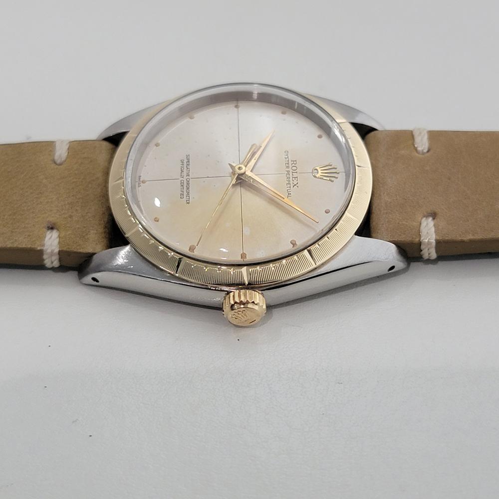 Rolex 1008 Oyster Perpetual 14k SS Zephyr 1960s Mens Vintage Automatic RA652B im Angebot 1