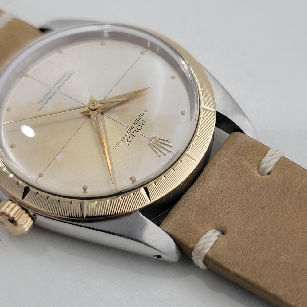 Rolex 1008 Oyster Perpetual 14k SS Zephyr 1960s Mens Vintage Automatic RA652B im Angebot 2