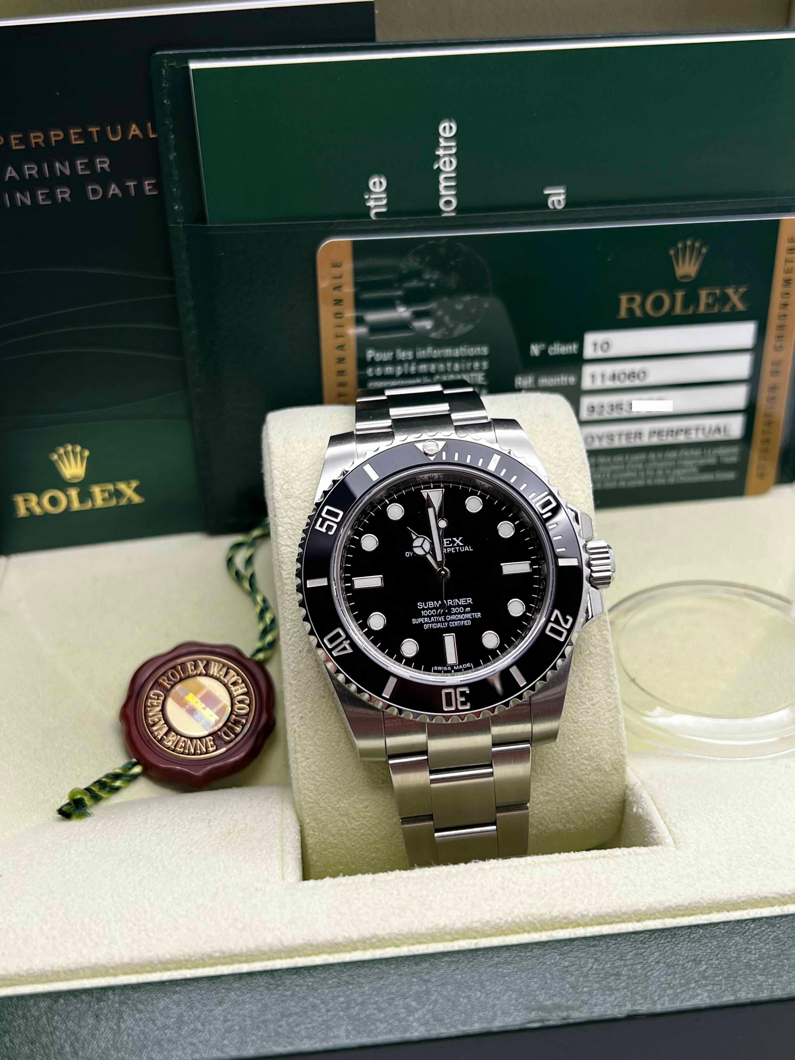 Stilnummer: 114060



Seriennummer: 92353***



Jahr: 2013

 

Modell: Submariner 

 

MATERIAL des Gehäuses: Rostfreier Stahl 

 

Band: Rostfreier Stahl 

 

Lünette: Schwarze Keramik 

 

Zifferblatt: Schwarz

 

Gesicht: Saphirglas 

