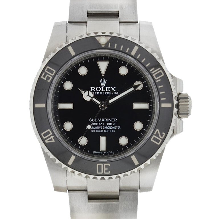 Rolex 114060 Submariner No Date Ceramic Bezel Automatic Watch at 1stDibs