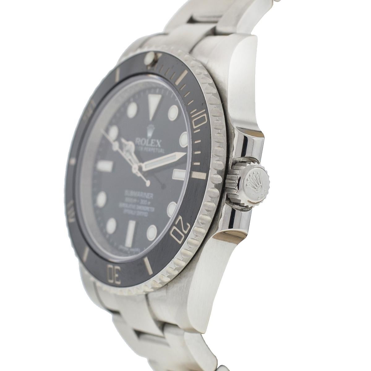 Rolex 114060 Submariner No Date Ceramic Bezel Automatic Watch In Excellent Condition In Boca Raton, FL