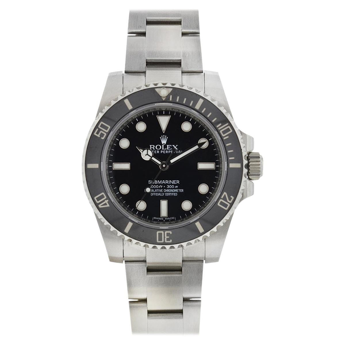 Rolex 114060 Submariner No Date Ceramic Bezel Automatic Watch