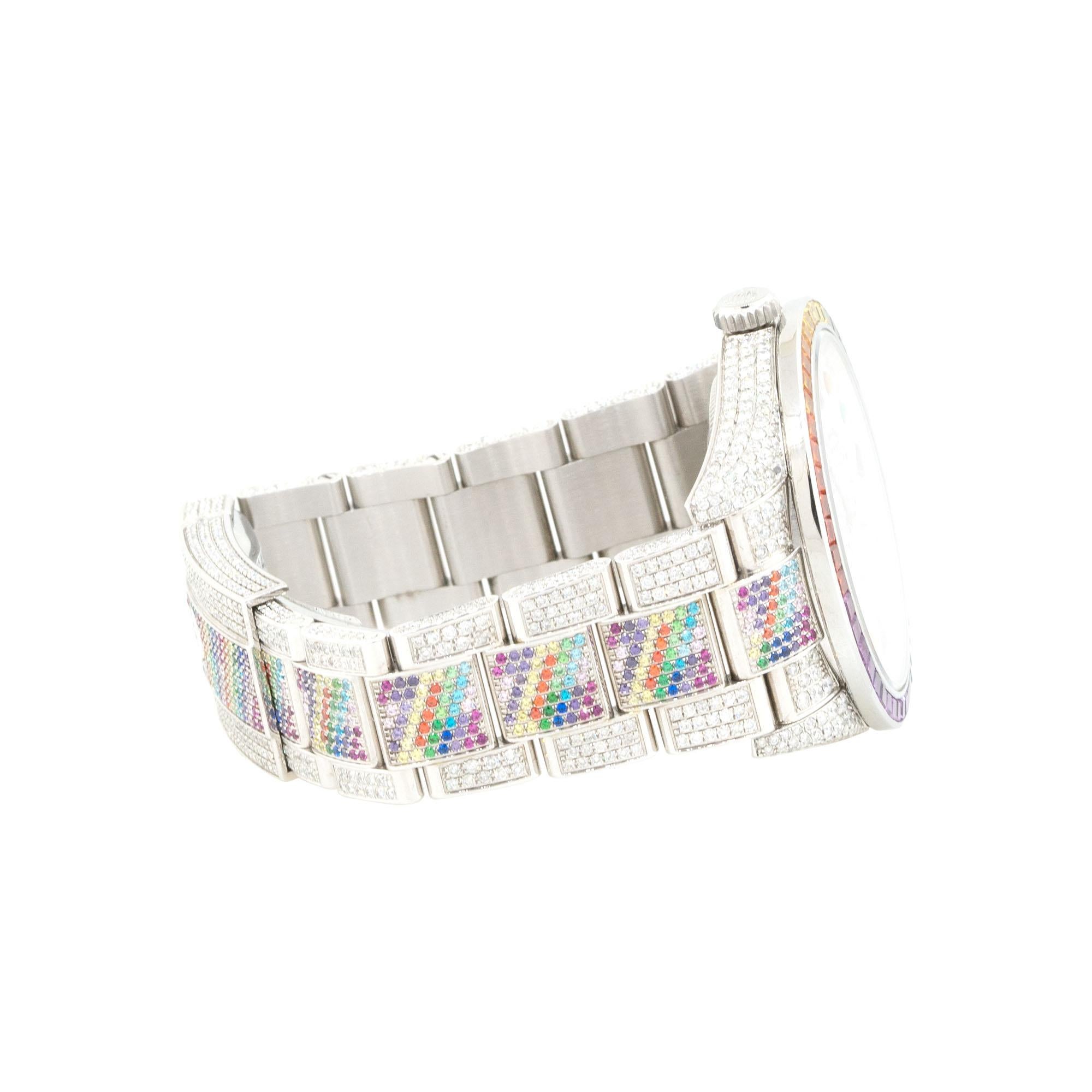 Rolex 114300 Oyster Perpetual Edelstahl Uhr „Rainbow“ mit Diamanten 1