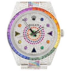 Rolex 114300 Oyster Perpetual Stainless Steel All Diamond "Rainbow" Watch