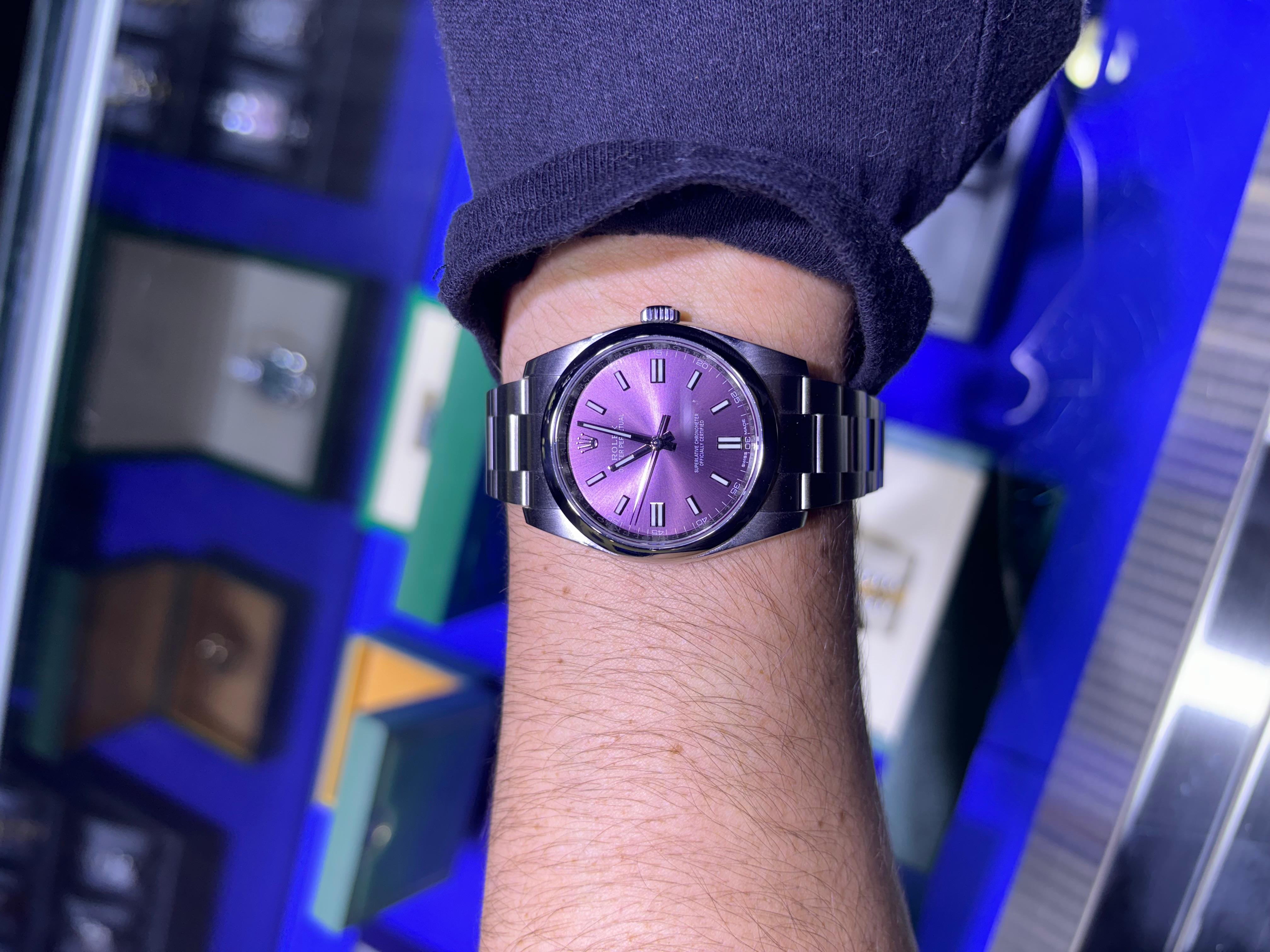 Rolex 11600 Oyster Perpetual 36mm Cadran raisin en vente 3