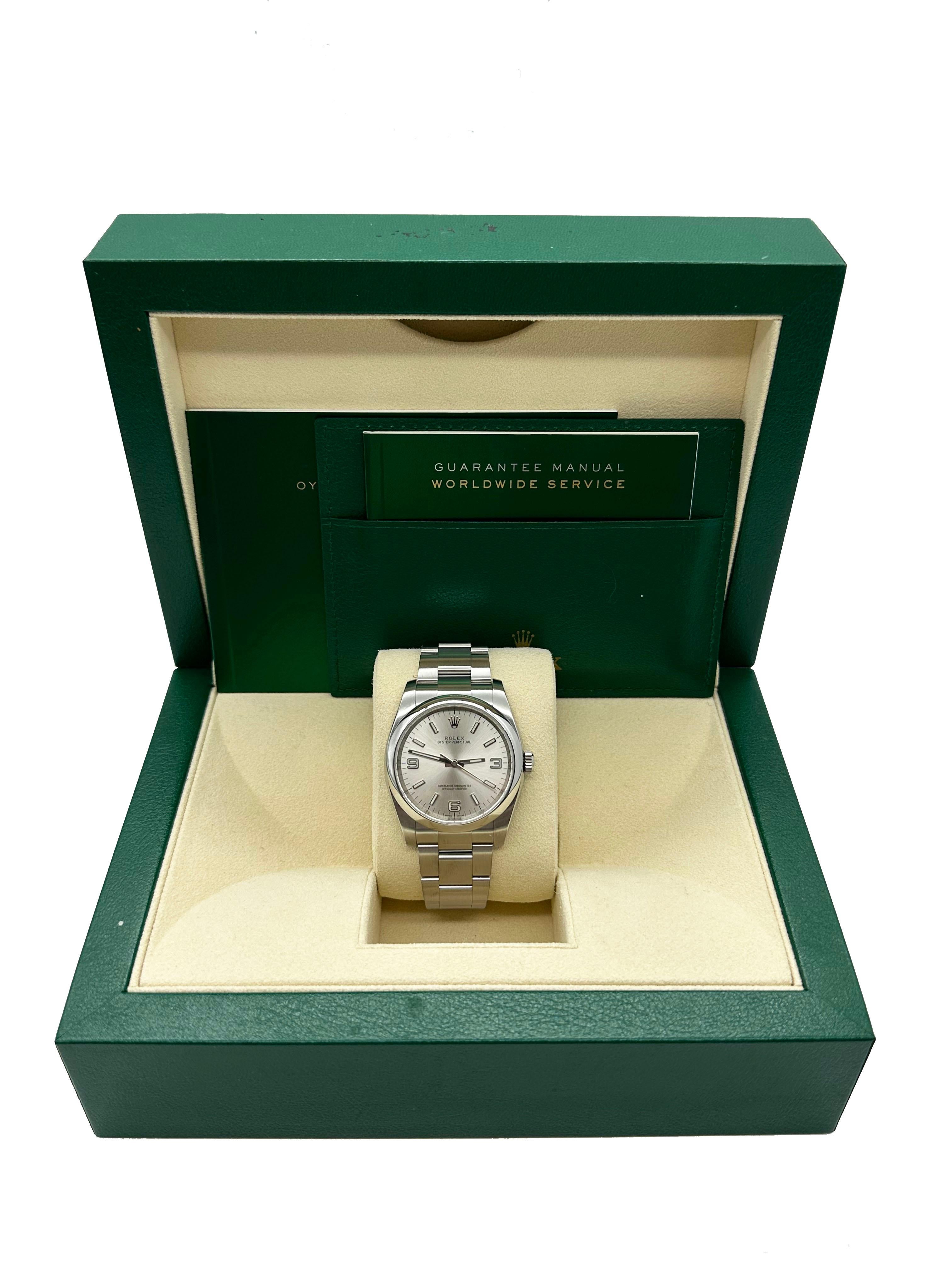 Rolex 116000 Oyster Perpetual 36mm Quadrante Argento Acciaio Inox Scatola Libretto In condizioni ottime a San Diego, CA