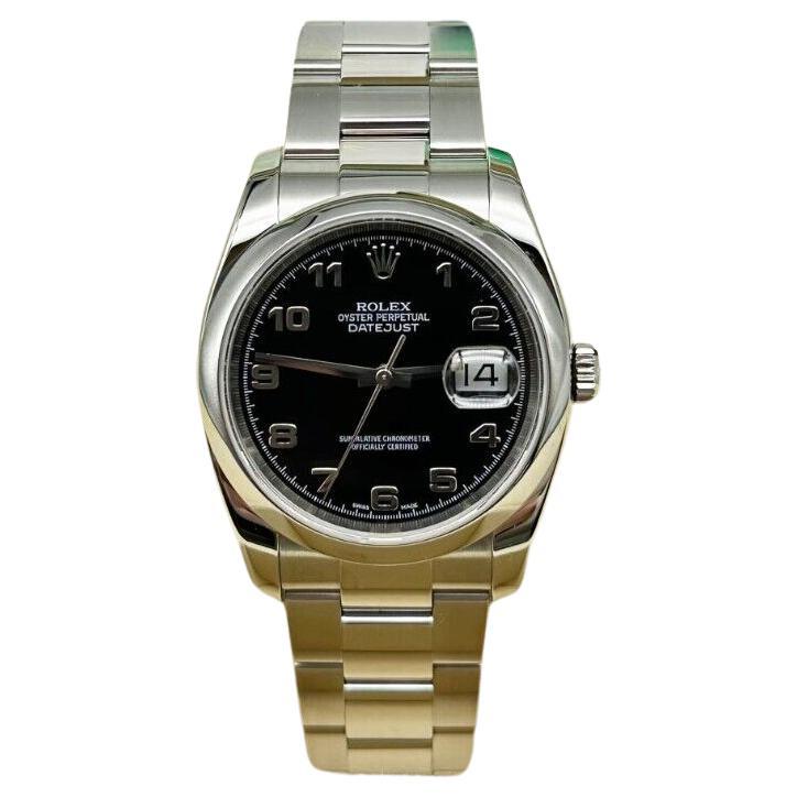 Rolex 116200 Datejust Esfera árabe negra Caja de acero inoxidable Papel, 2007
