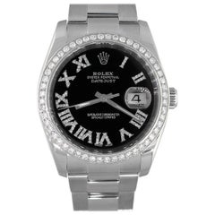 Rolex 116200 Datejust Black Diamond Dial and Diamond Bezel Watch