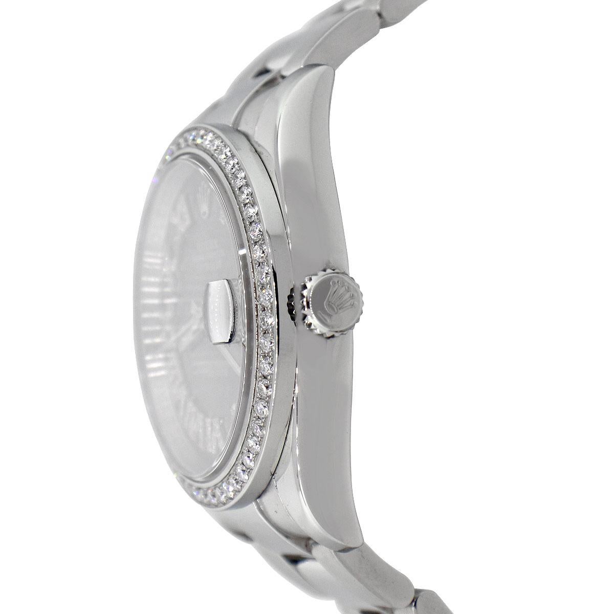 Round Cut Rolex 116200 Datejust Black Diamond Dial and Diamond Bezel Watch