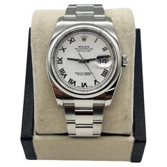Rolex 116200 Datejust Weißes römisches Zifferblatt Edelstahl-Kastenpapier 2015