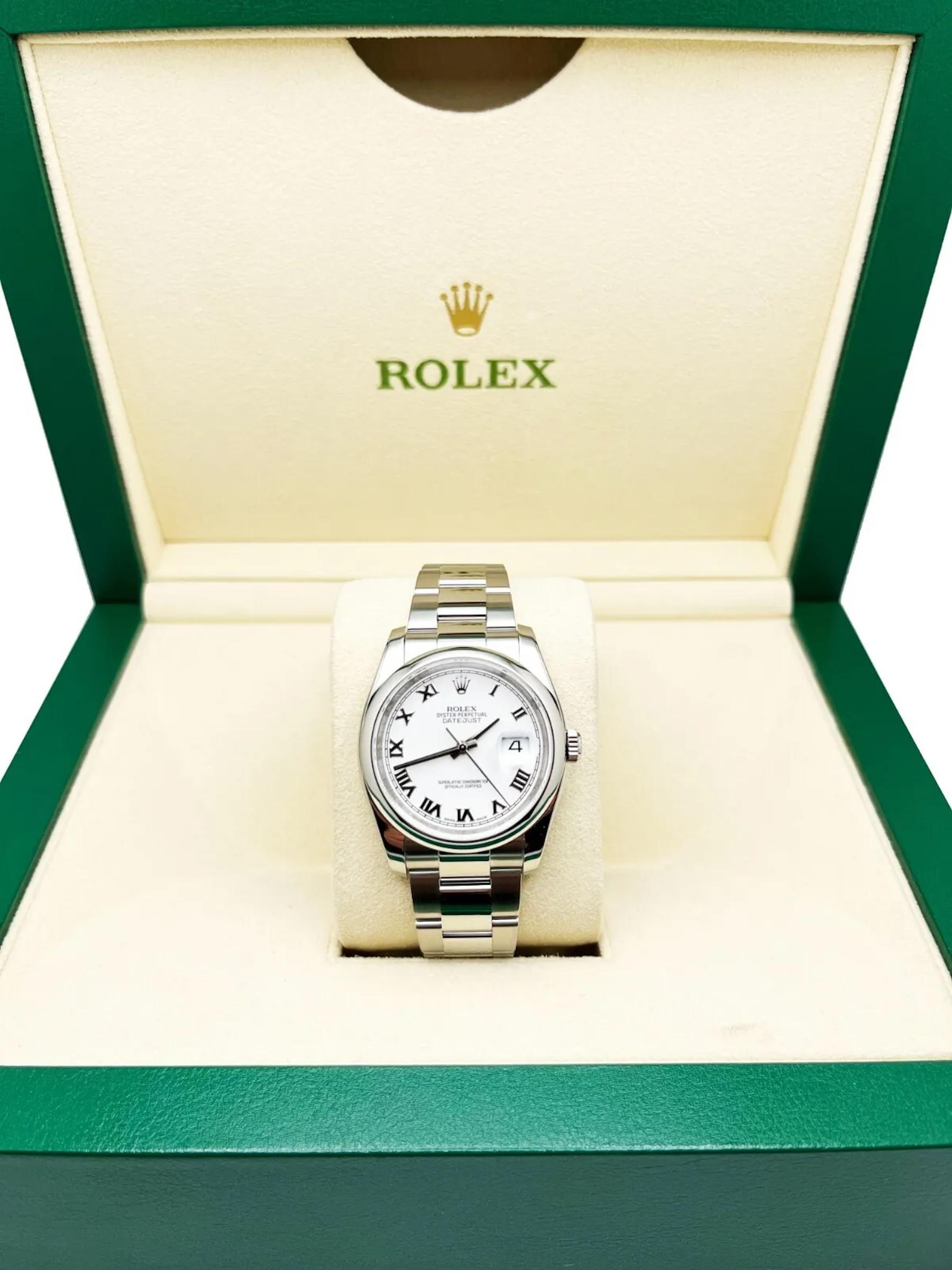 Rolex 116200 Datejust Weißes römisches Zifferblatt Edelstahl Box Papiere 2017 1