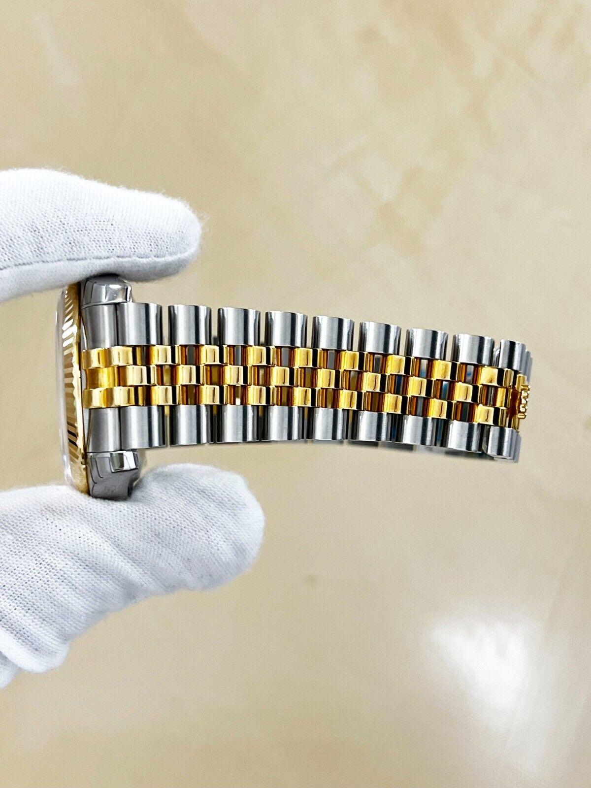 Rolex 116233 Datejust Arabic Jubilee cadran en acier et or jaune 18 carats en vente 5