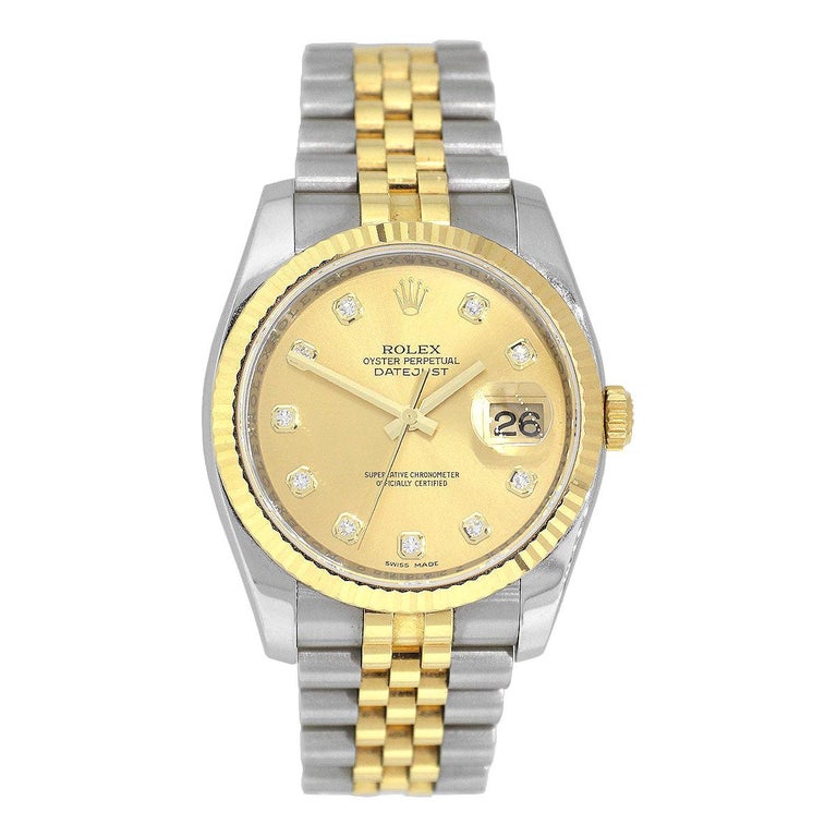 Rolex 116233 Datejust Diamond Dial Watch For Sale at 1stdibs