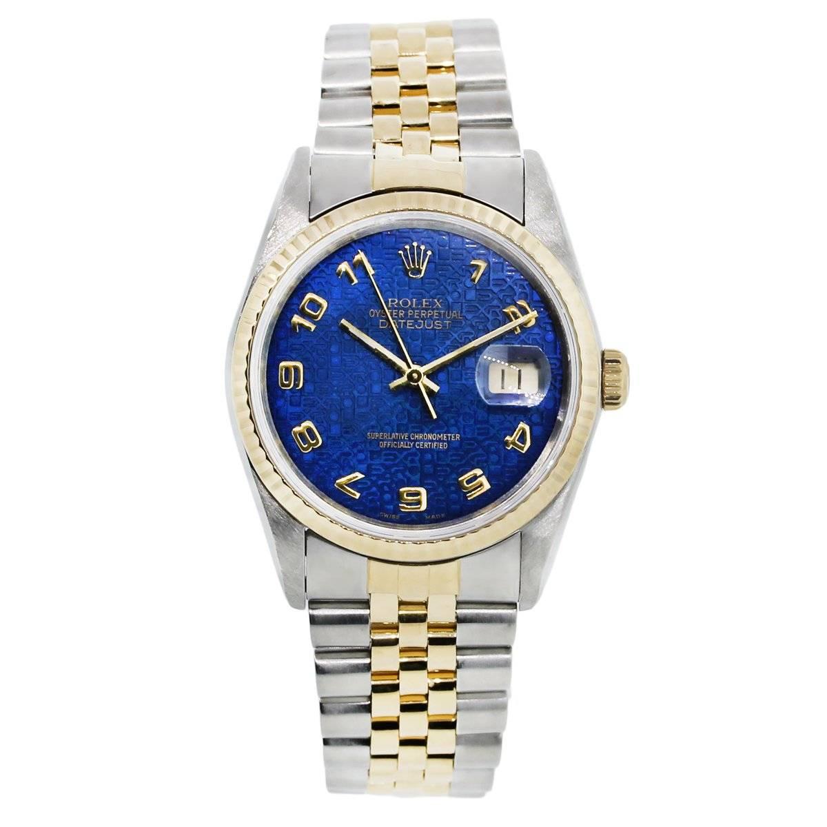 Reloj Rolex 116233 Datejust Dos Tonos Esfera Azul Jubilee en Excelente estado para la venta en Boca Raton, FL