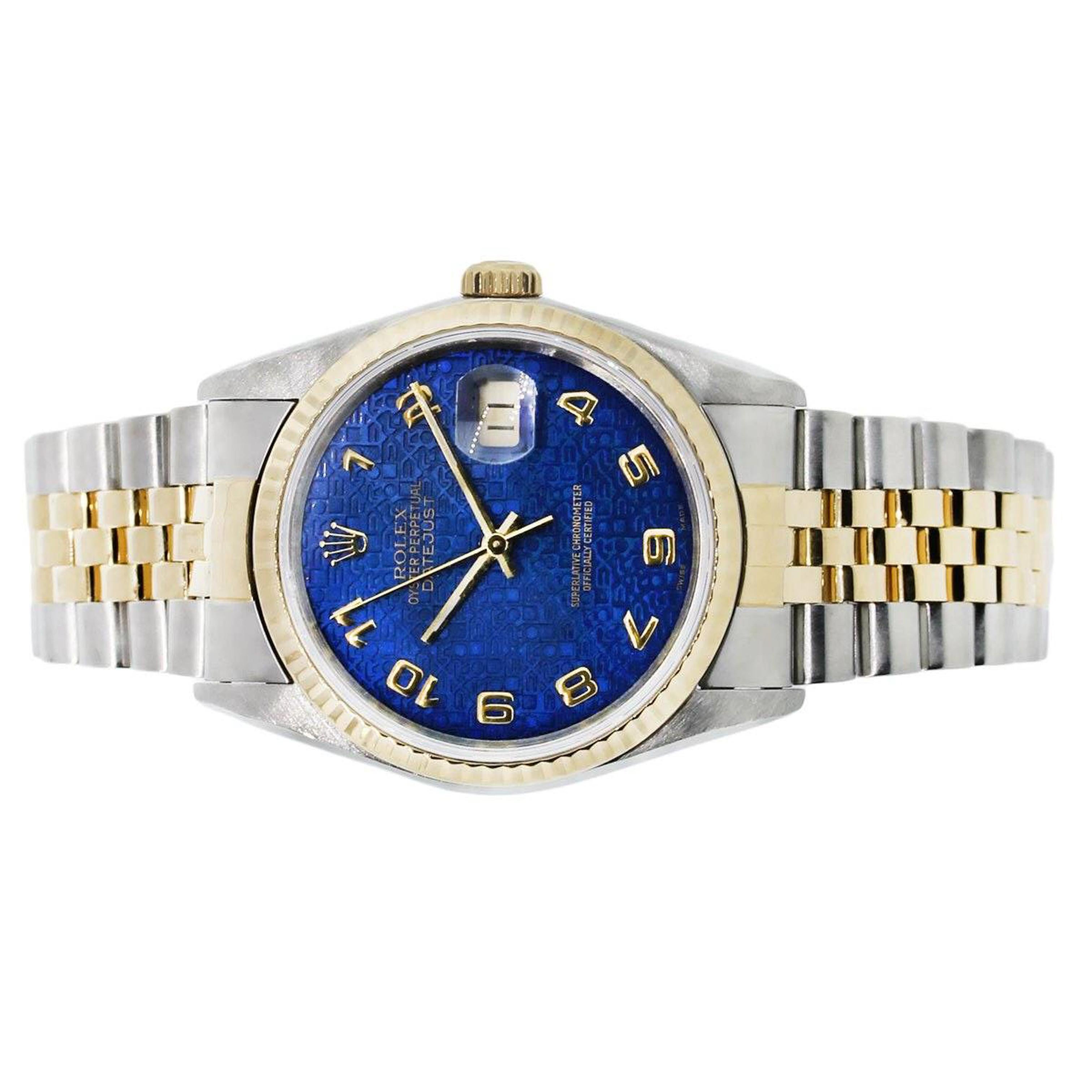 Reloj Rolex 116233 Datejust Dos Tonos Esfera Azul Jubilee en venta 3